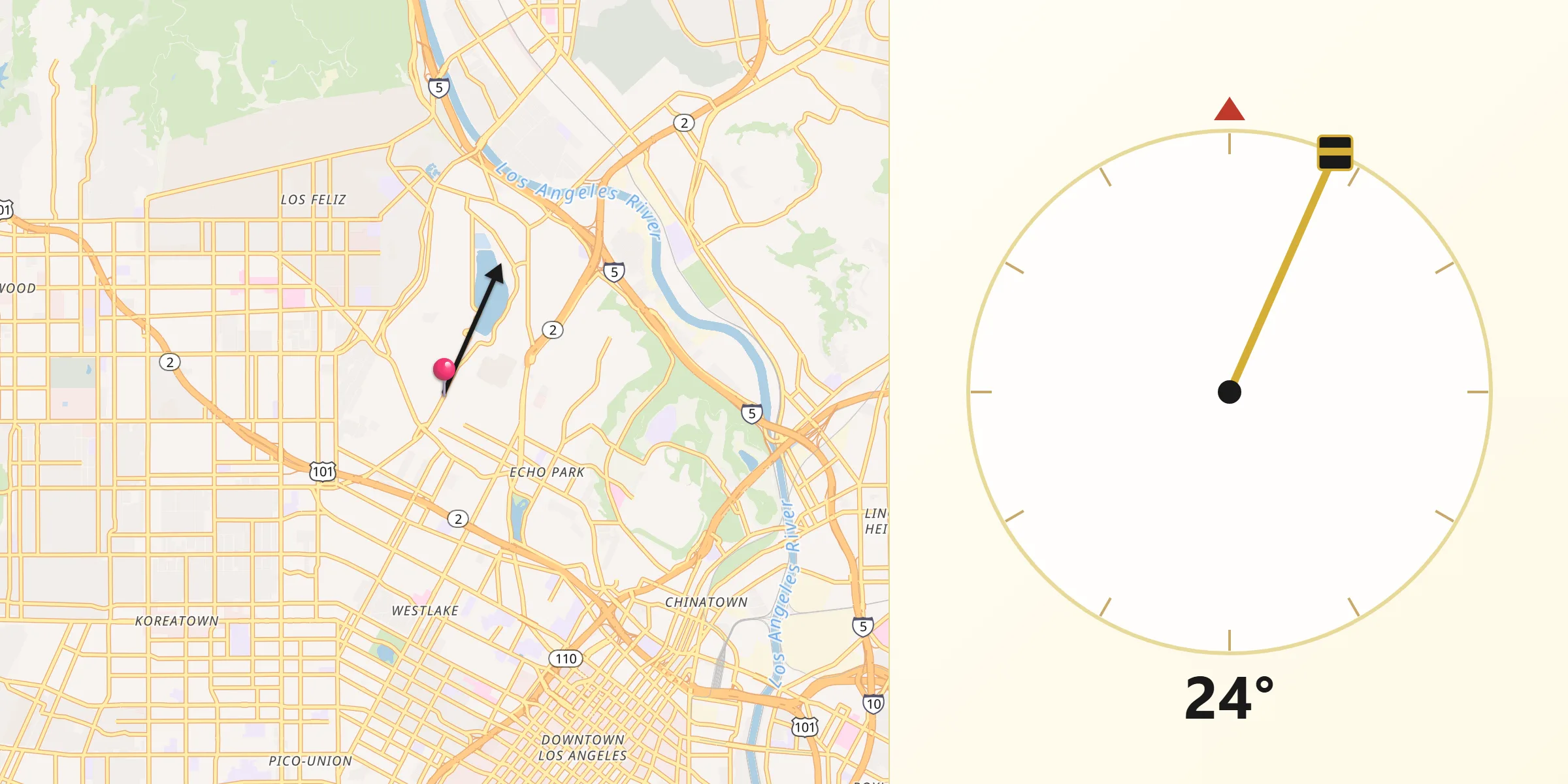Qibla Direction from Silver Lake