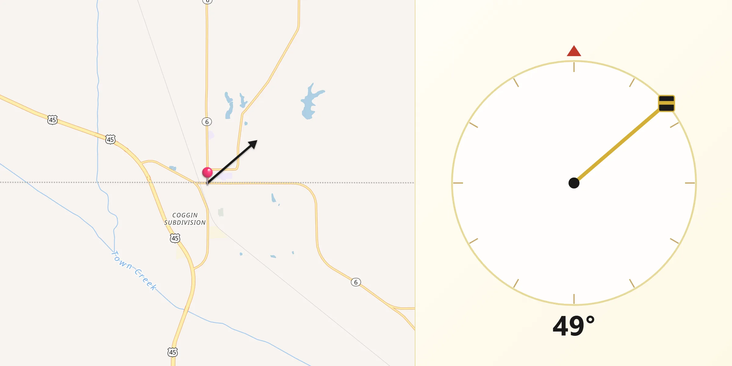 Qibla Direction from Nettleton