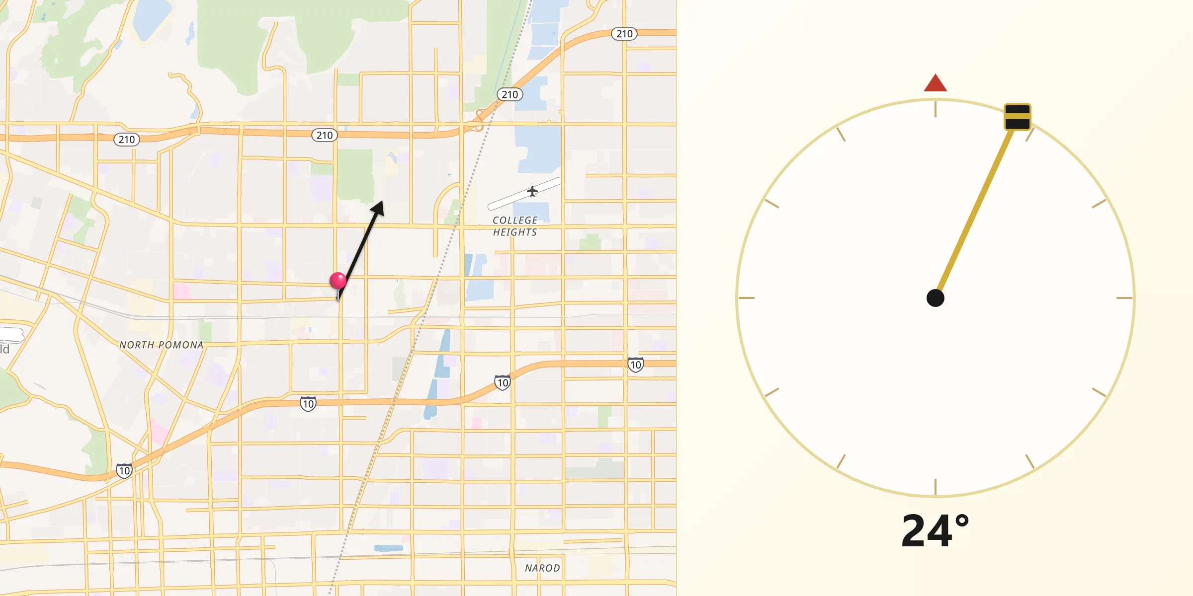 Qibla Direction from Claremont