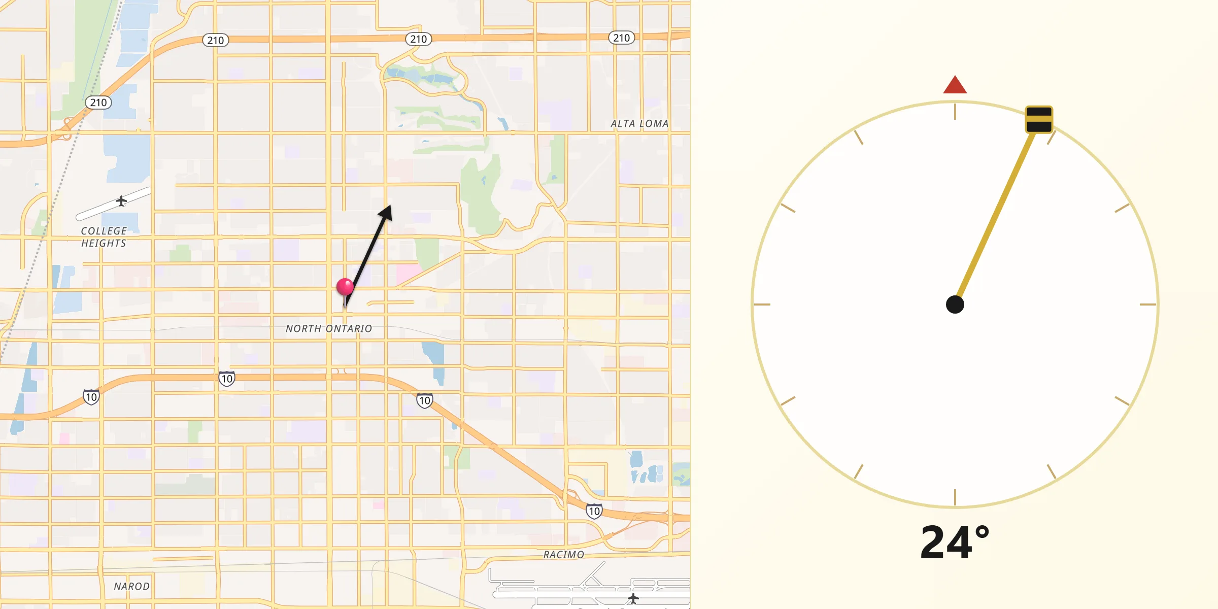 Qibla Direction from Upland