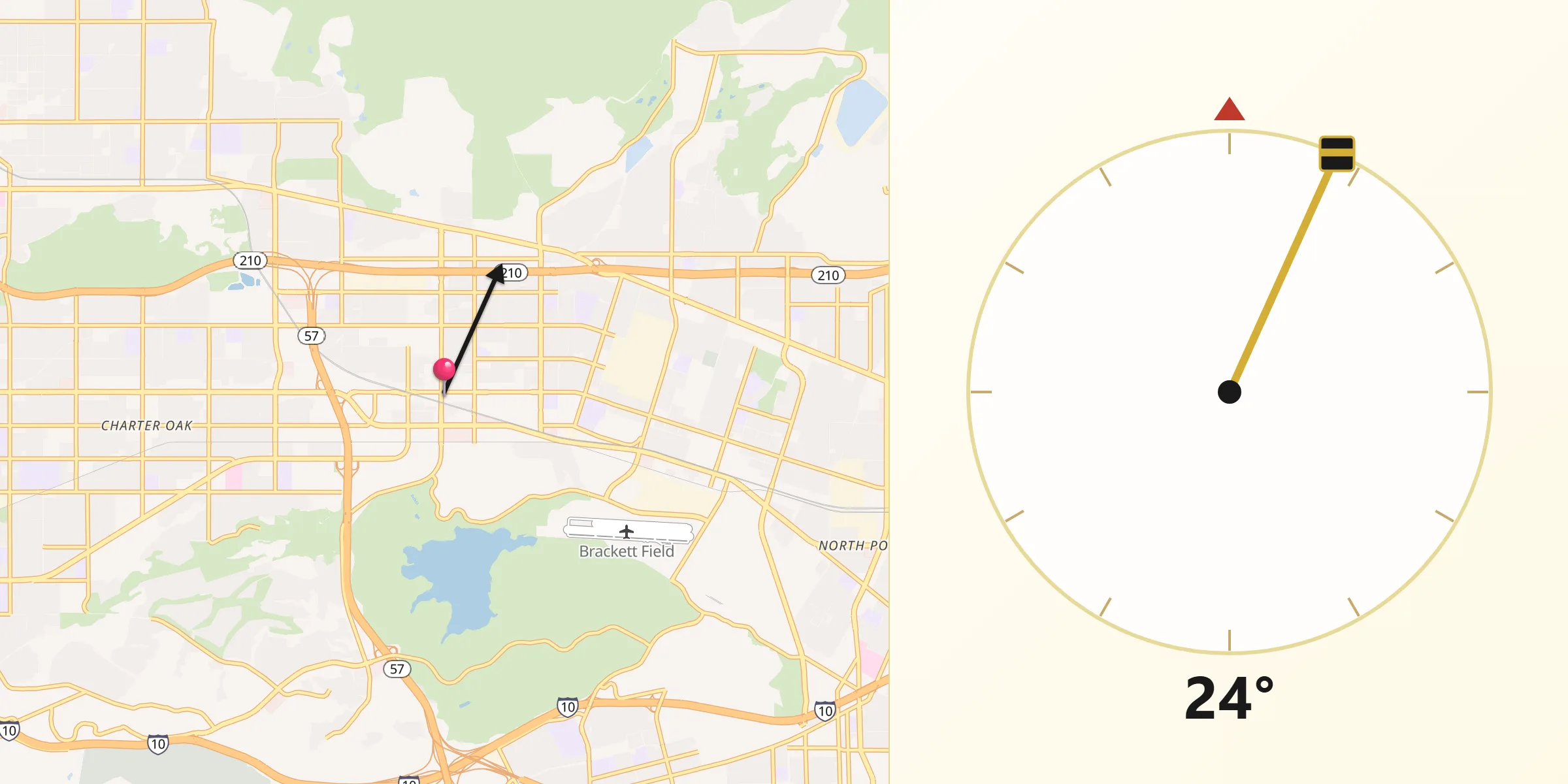 Qibla Direction from San Dimas