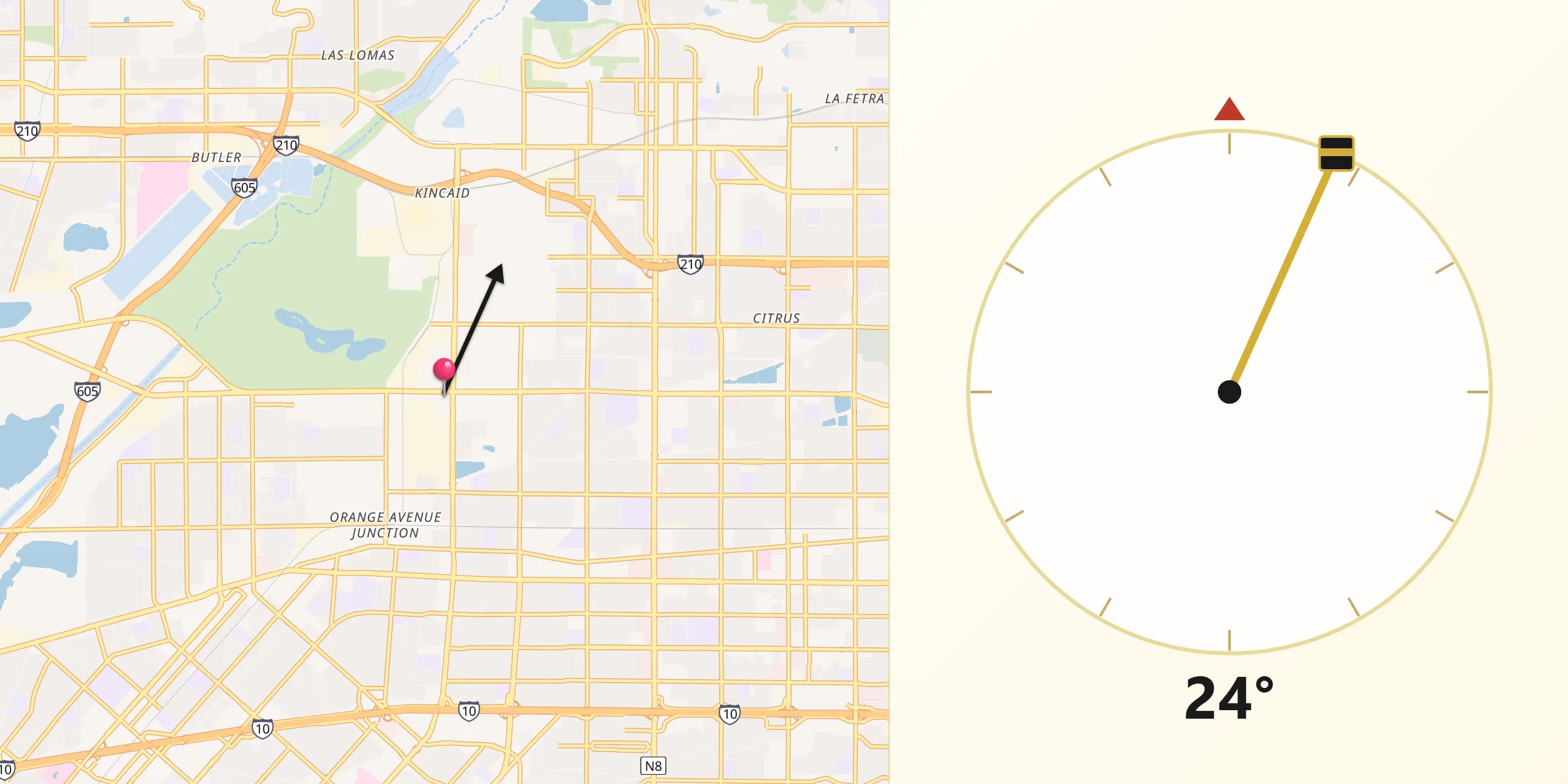 Qibla Direction from Irwindale