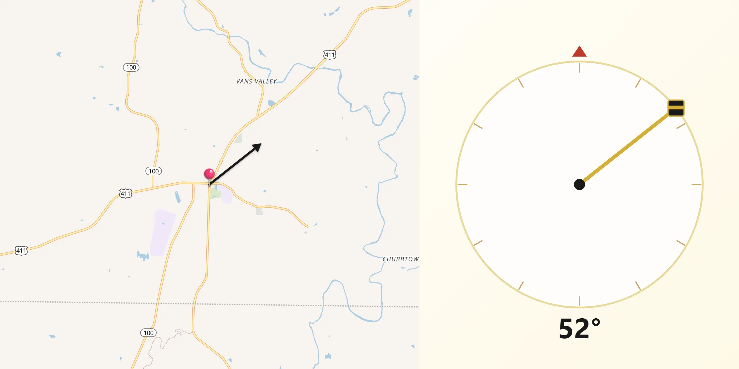Qibla Direction from Cave Spring