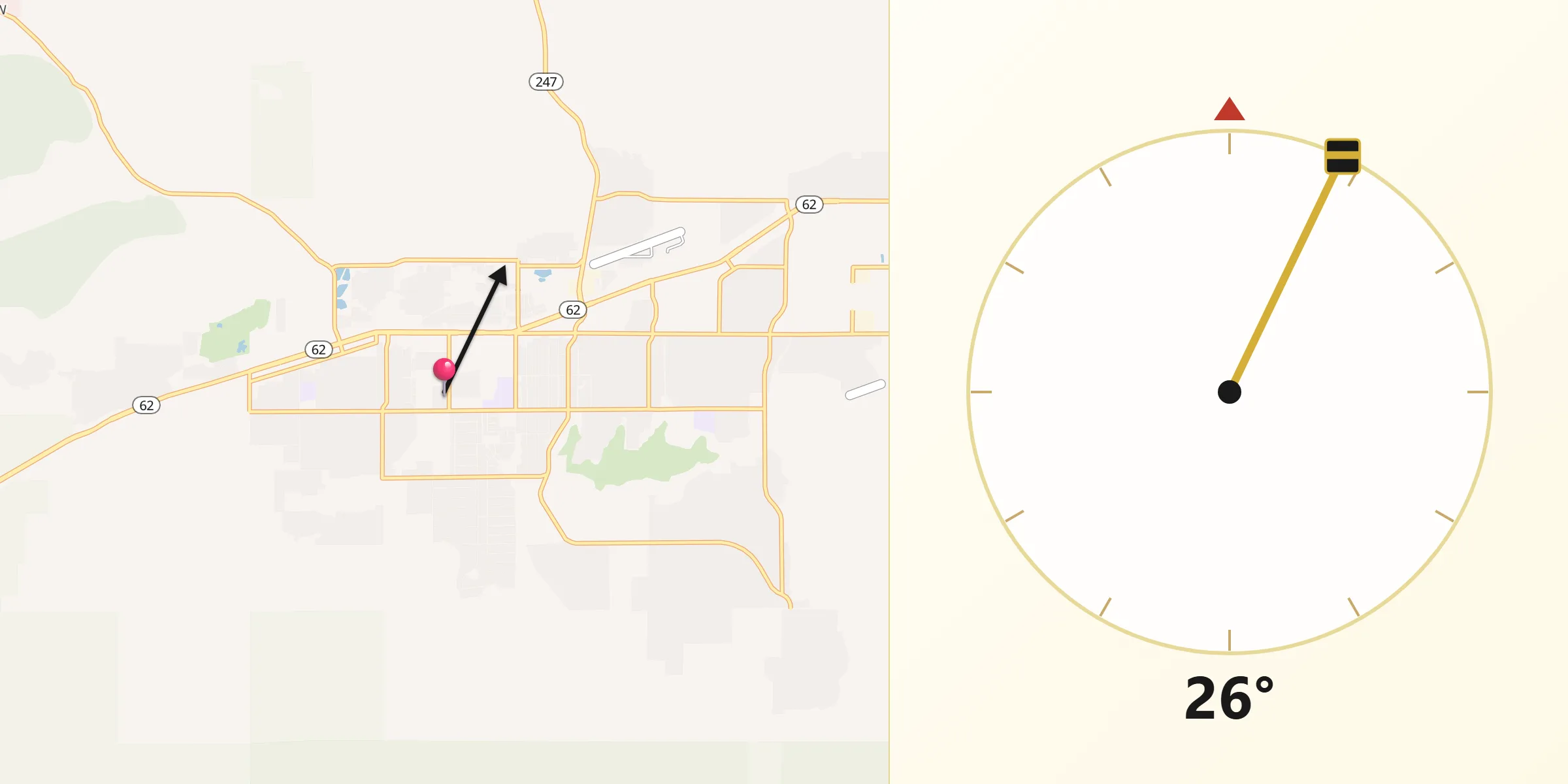 Qibla Direction from Yucca Valley