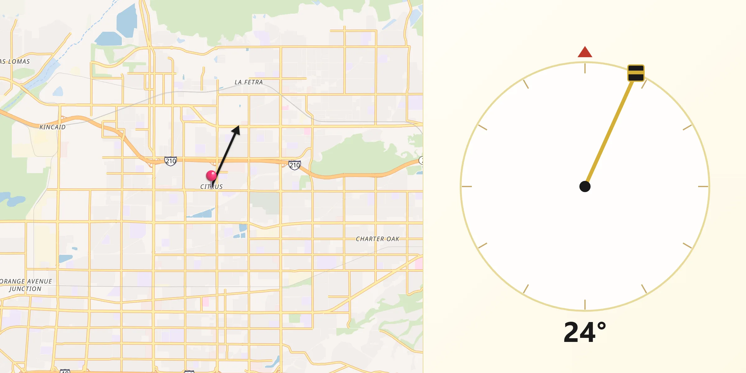 Qibla Direction from Citrus