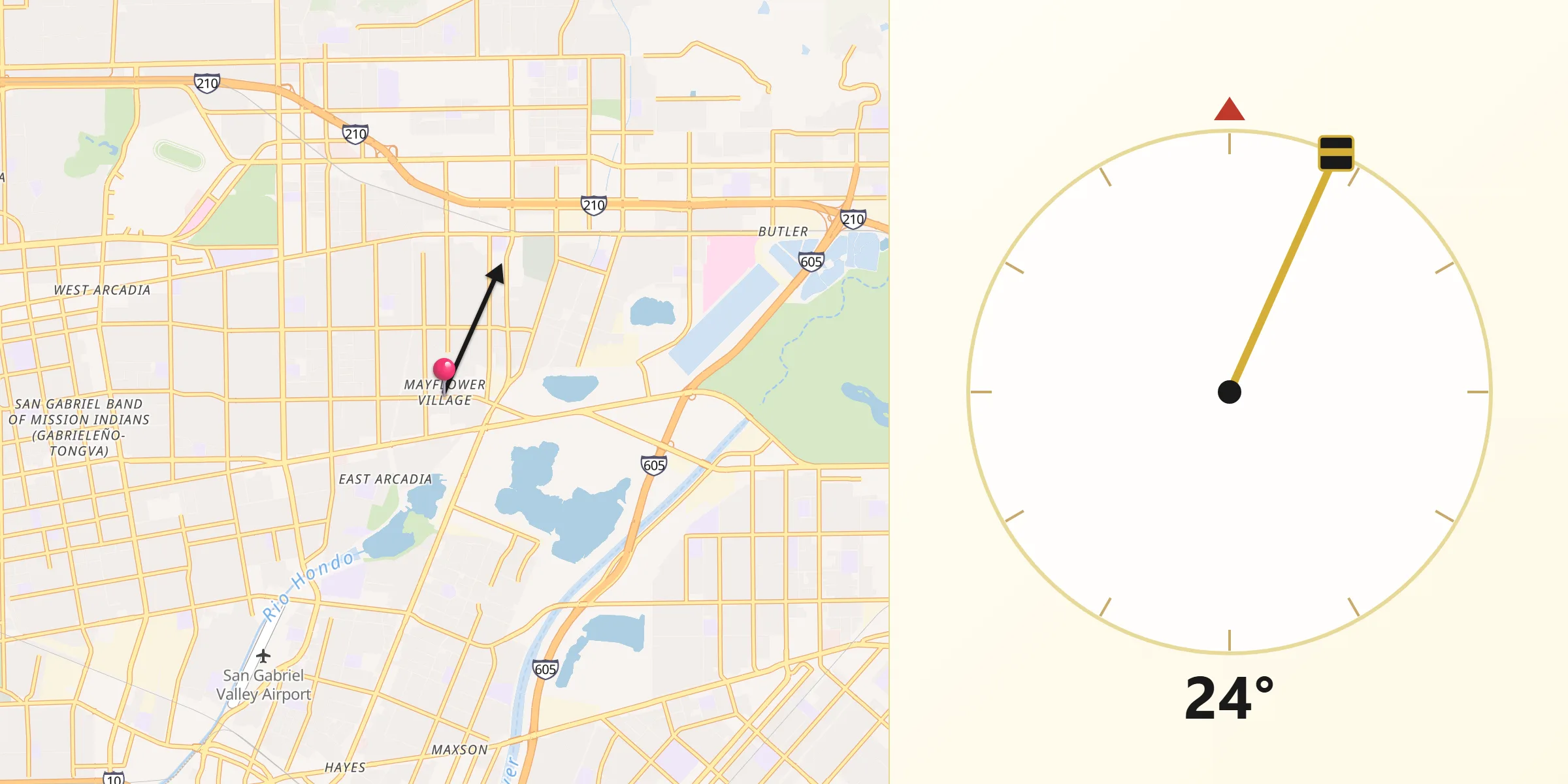 Qibla Direction from Mayflower Village