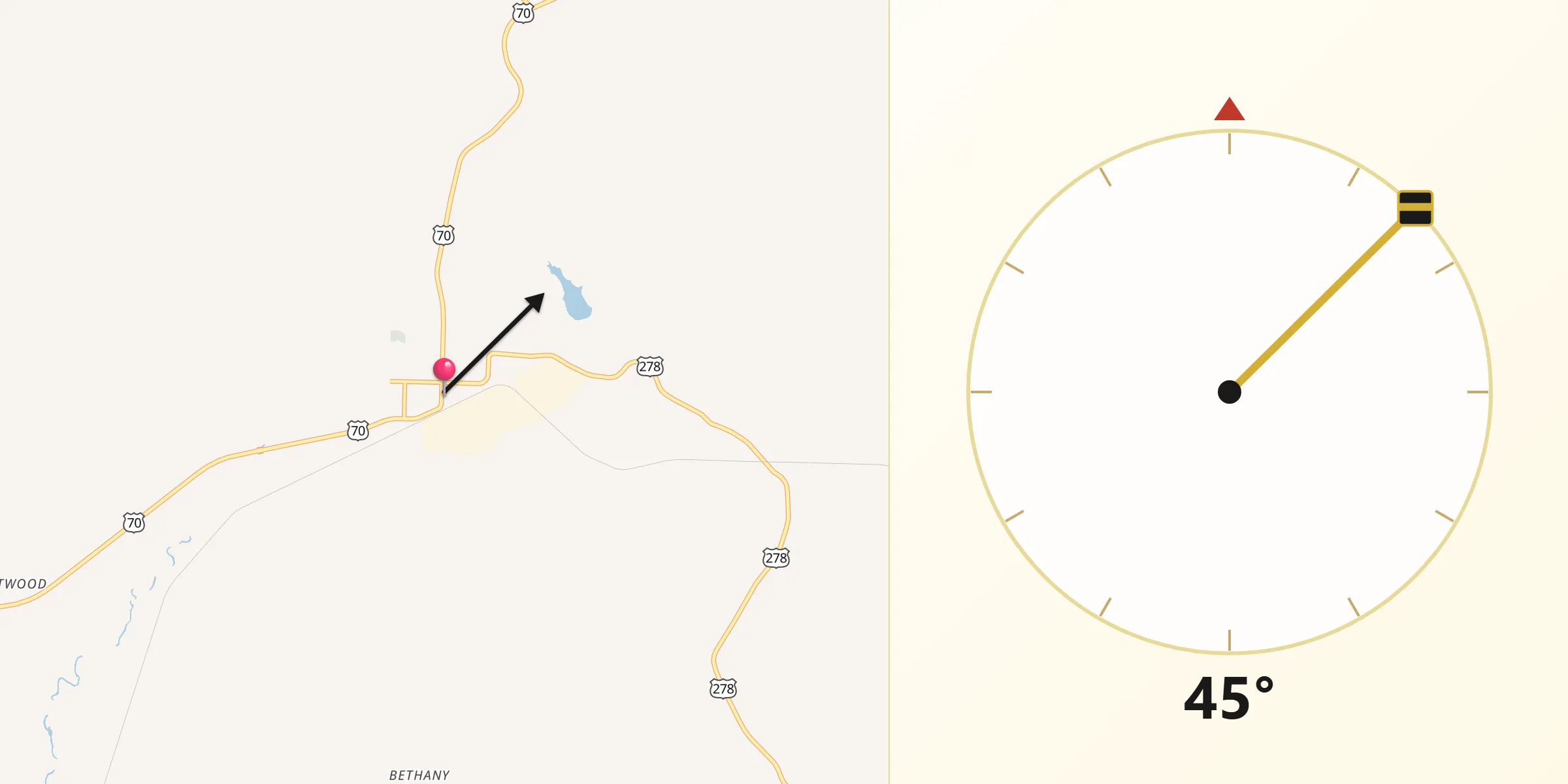 Qibla Direction from Dierks