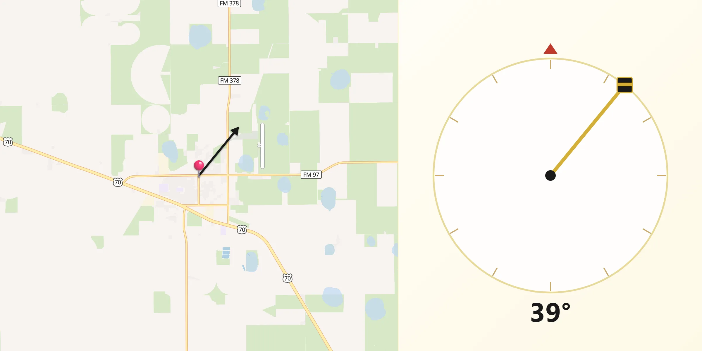 Qibla Direction from Lockney