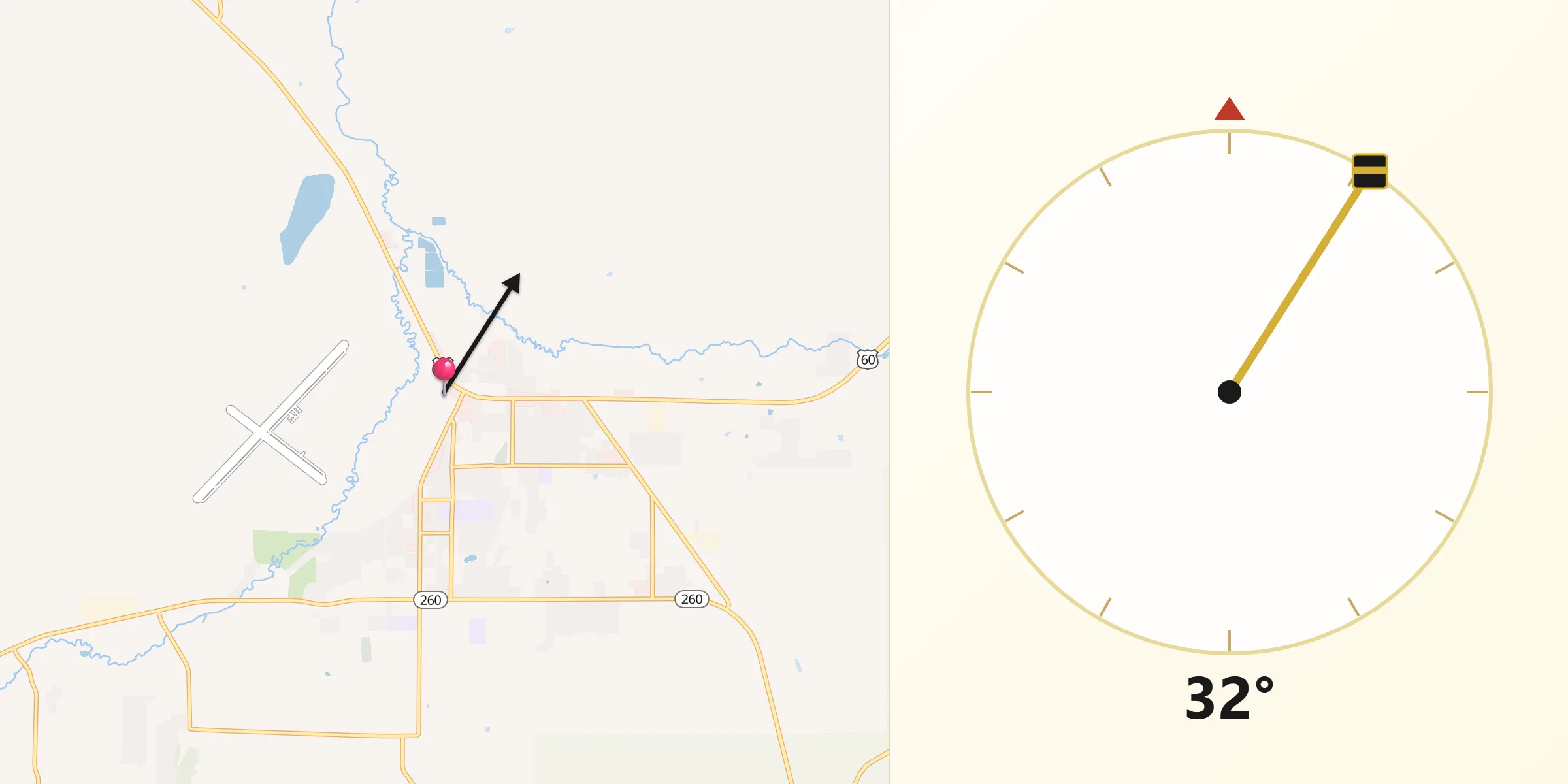 Qibla Direction from Springerville