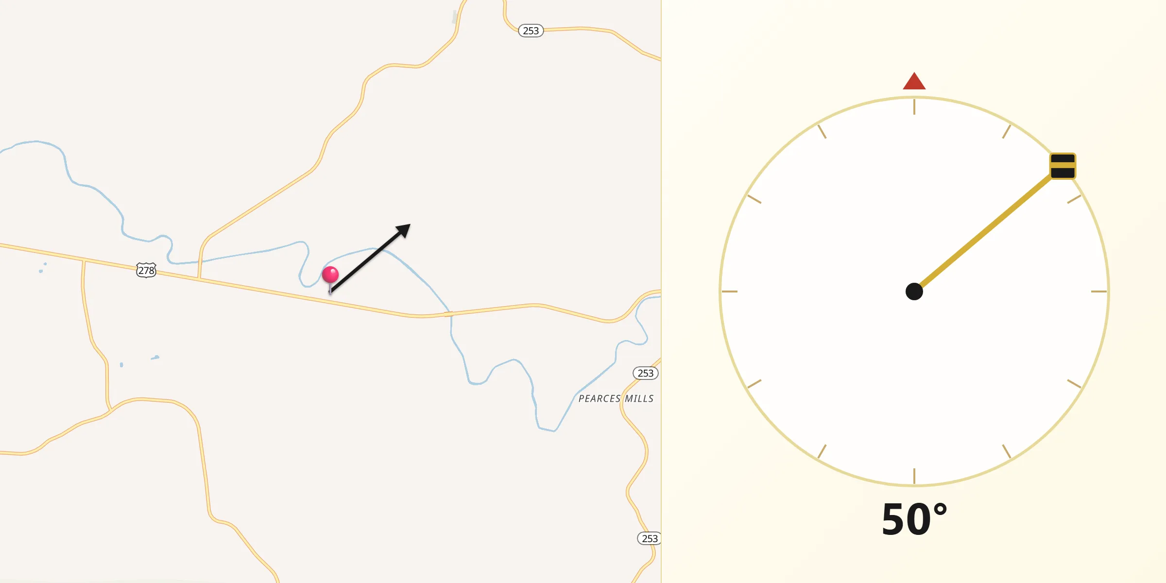 Qibla Direction from Marion County