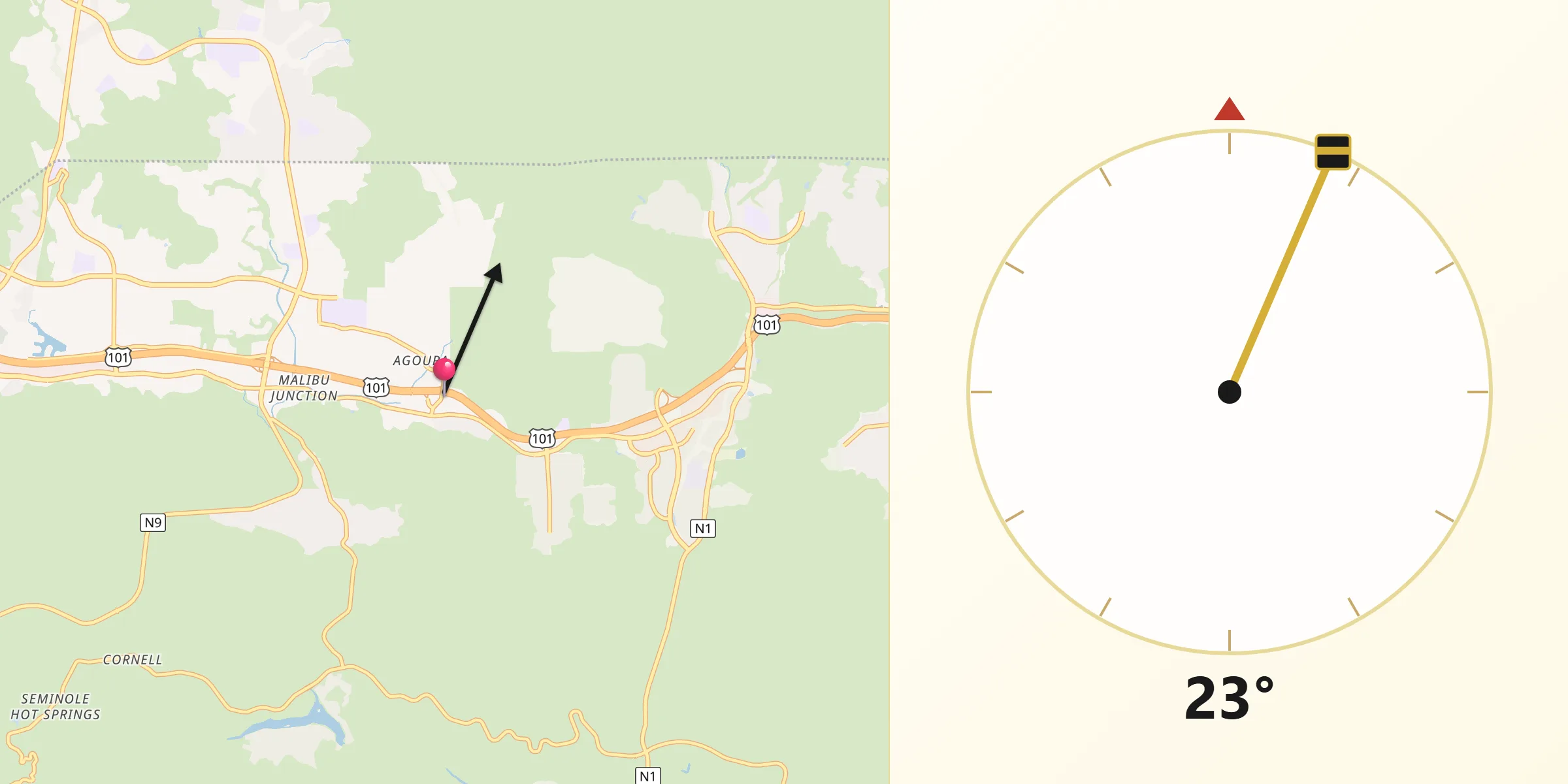 Qibla Direction from Agoura