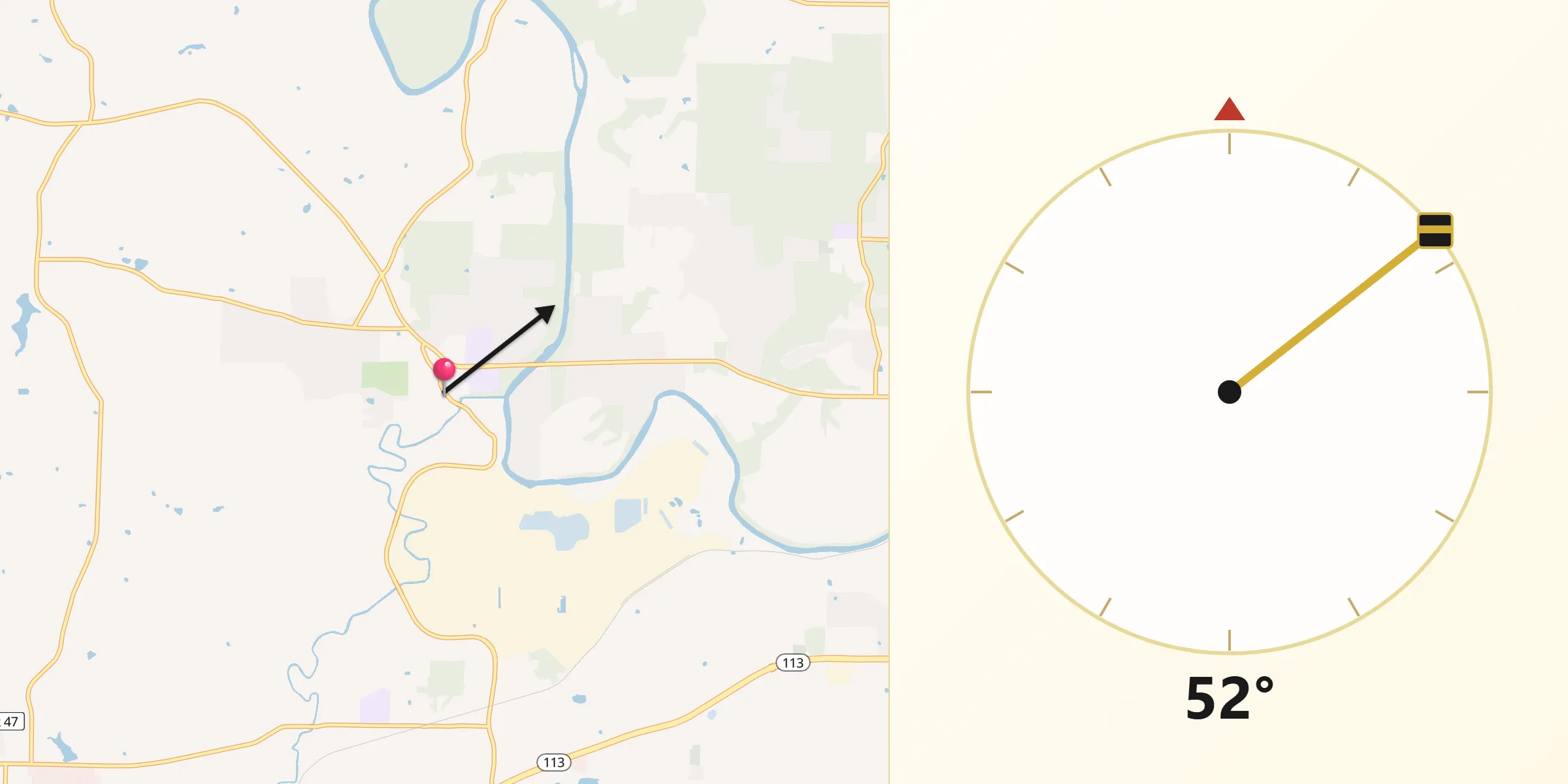 Qibla Direction from Euharlee