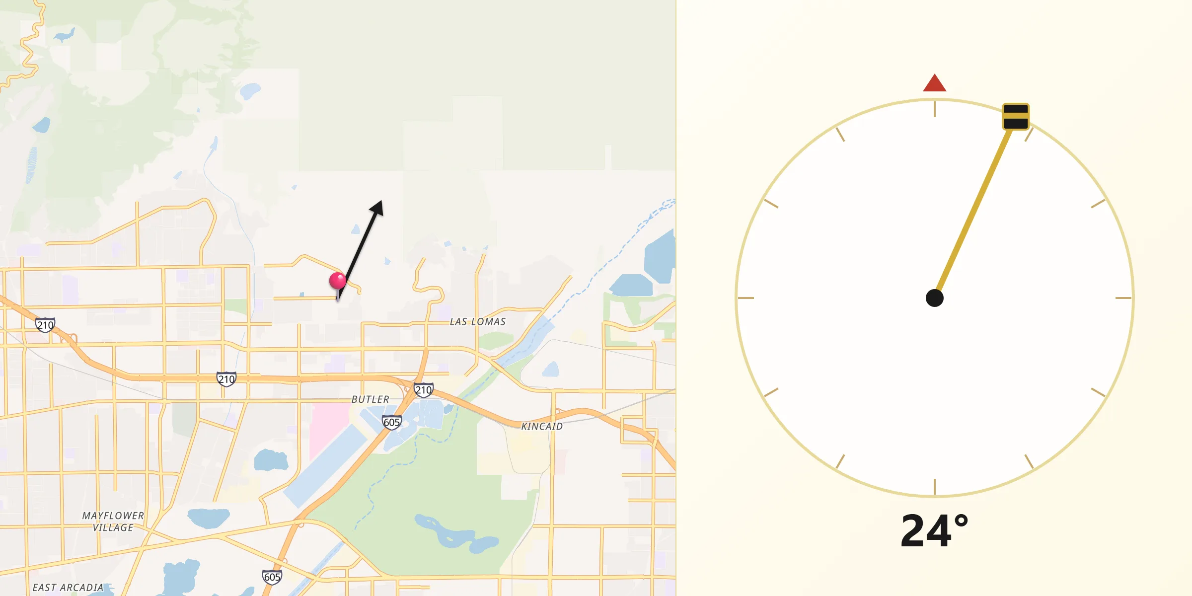 Qibla Direction from Bradbury
