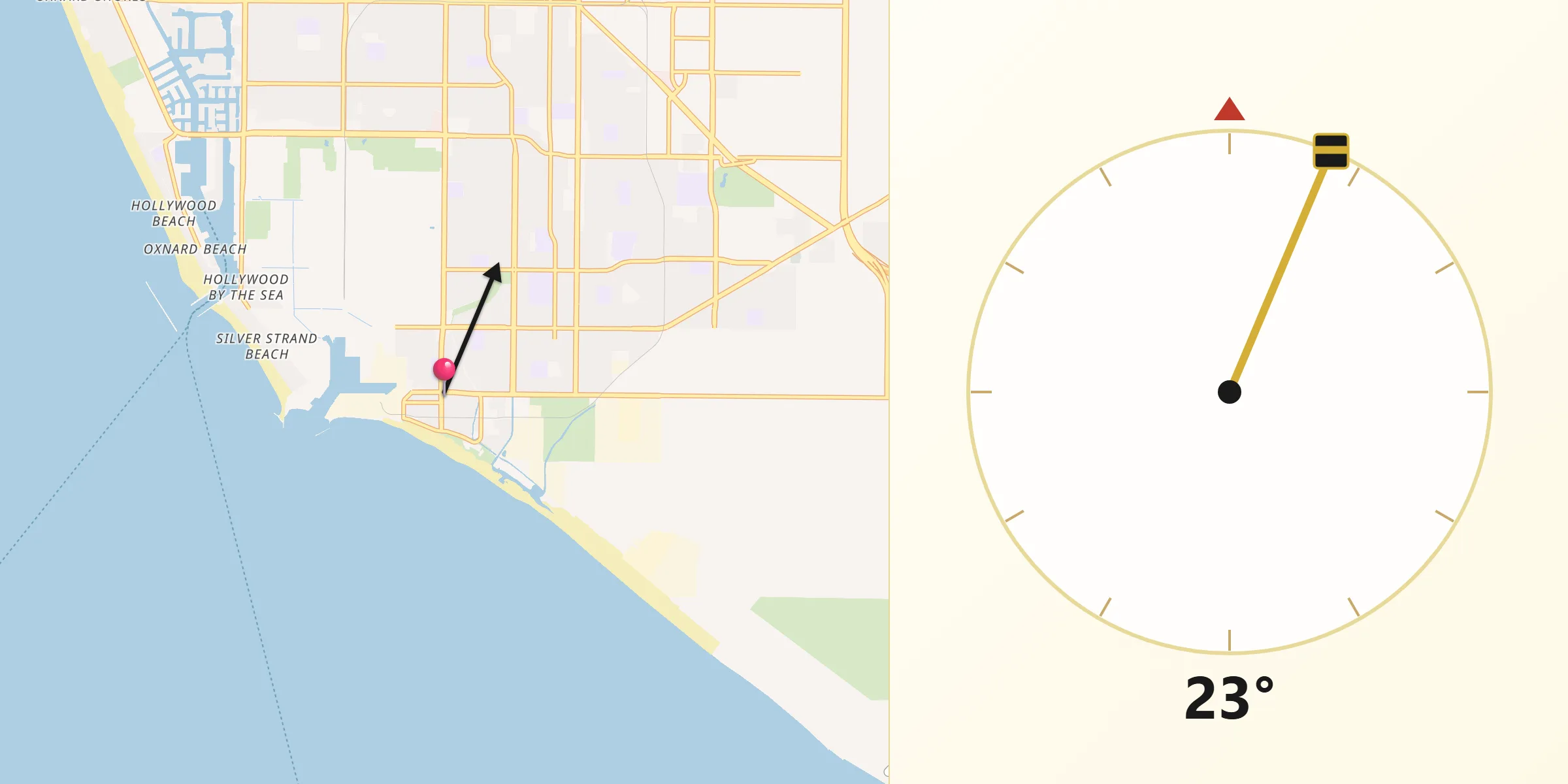 Qibla Direction from Port Hueneme