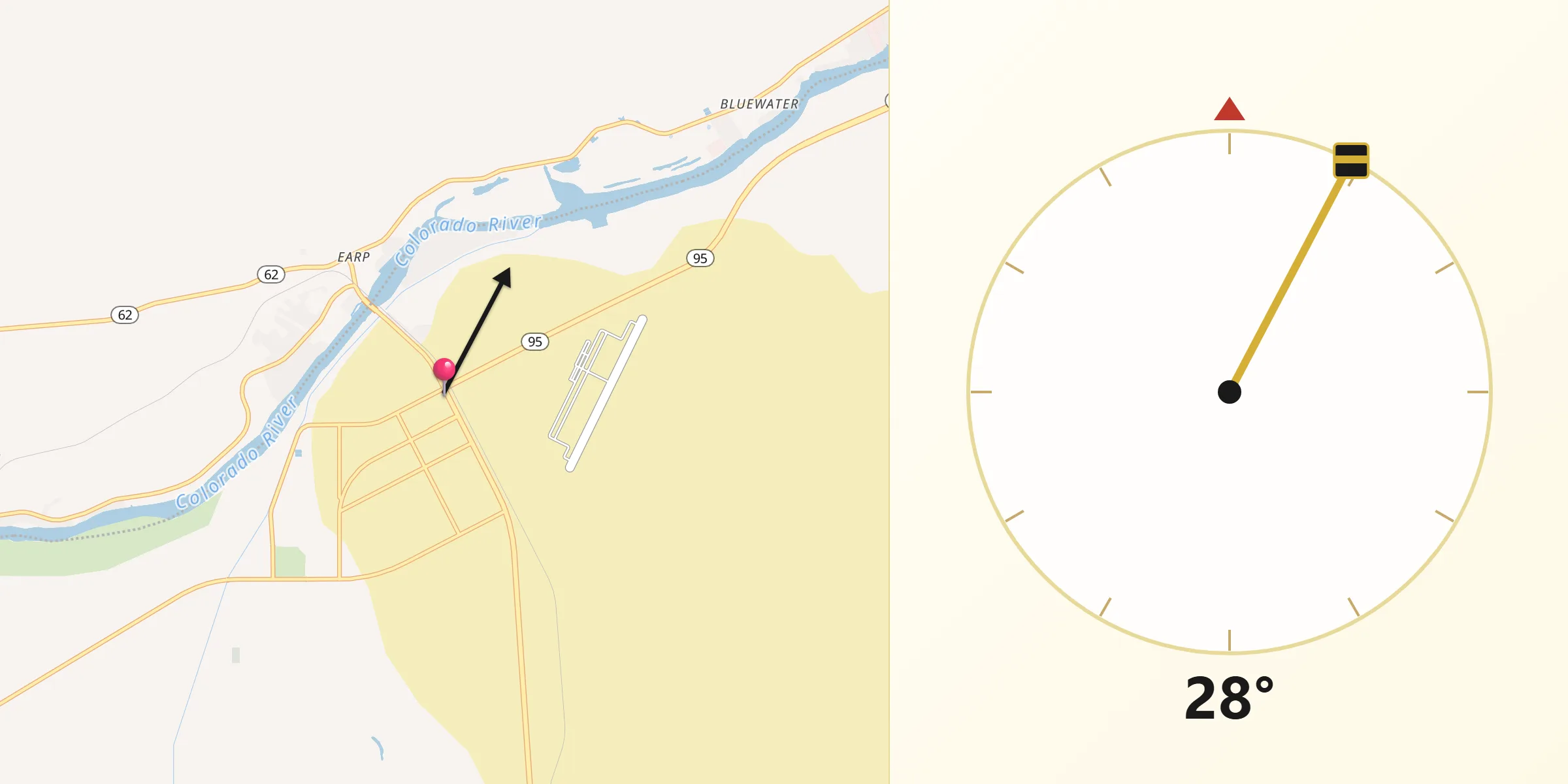 Qibla Direction from Parker