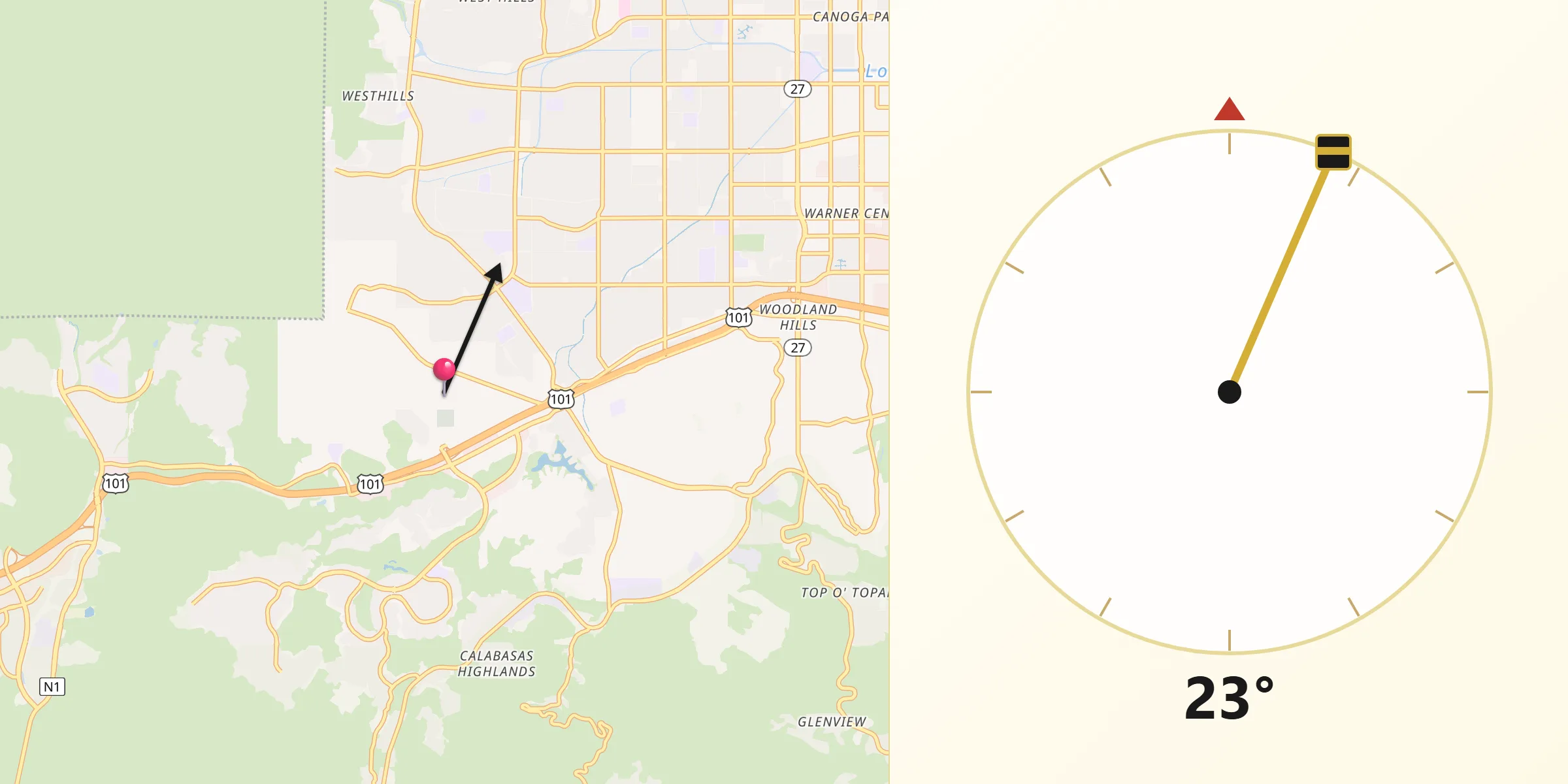 Qibla Direction from Hidden Hills