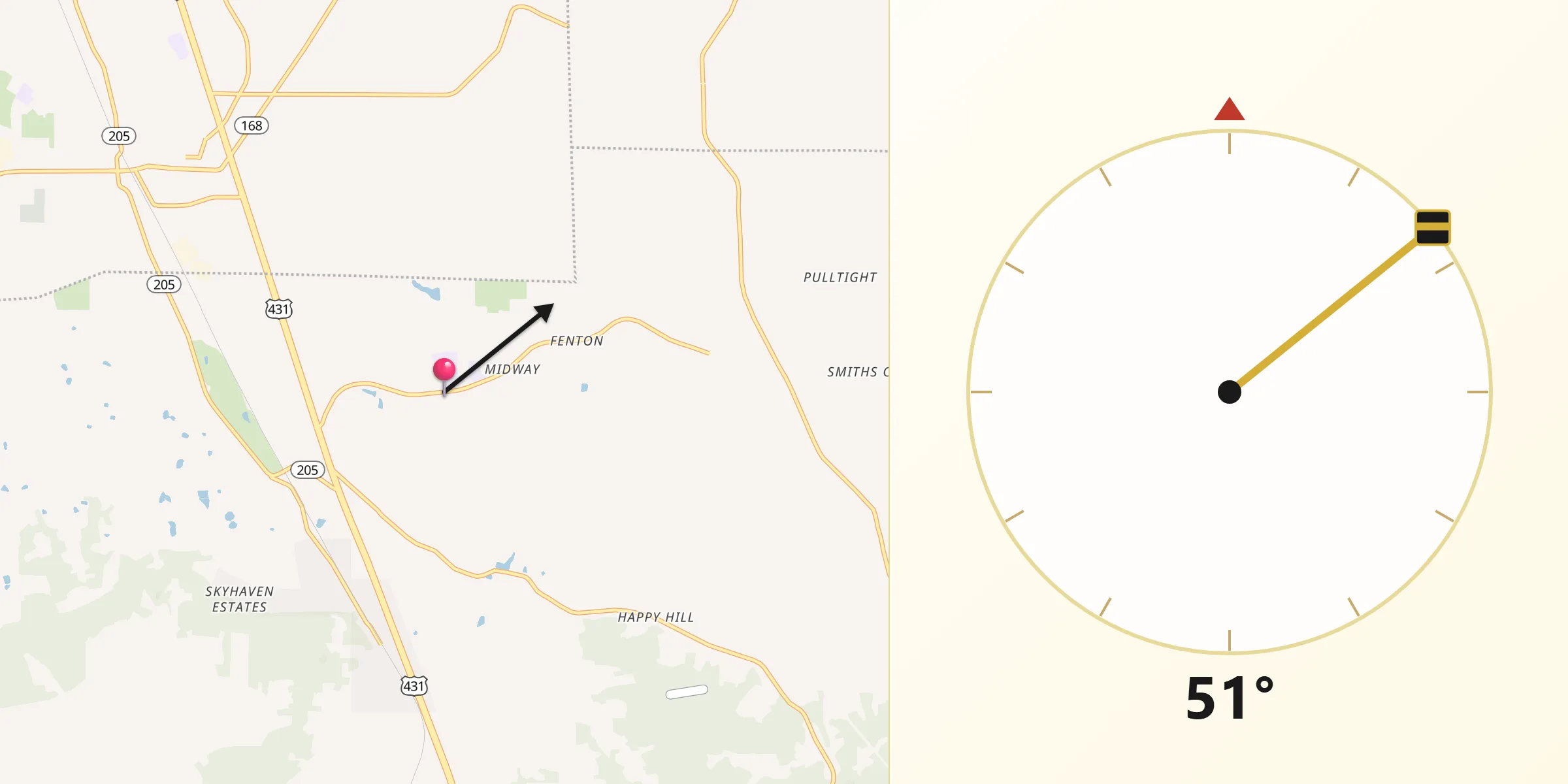 Qibla Direction from Sardis City