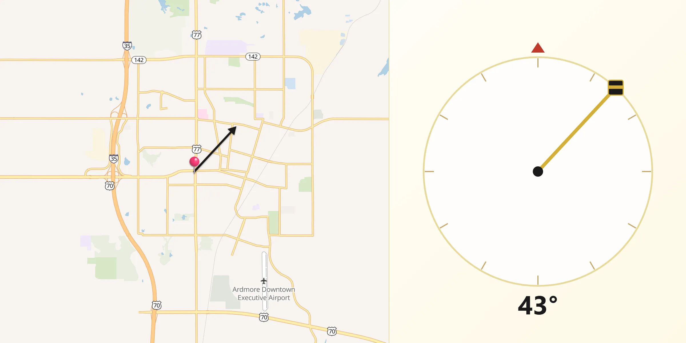 Qibla Direction from Ardmore