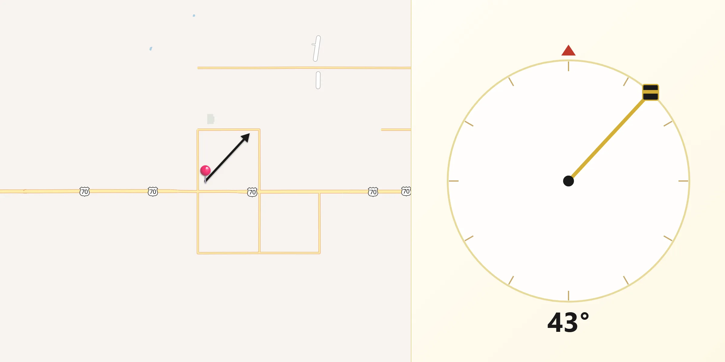 Qibla Direction from Lone Grove