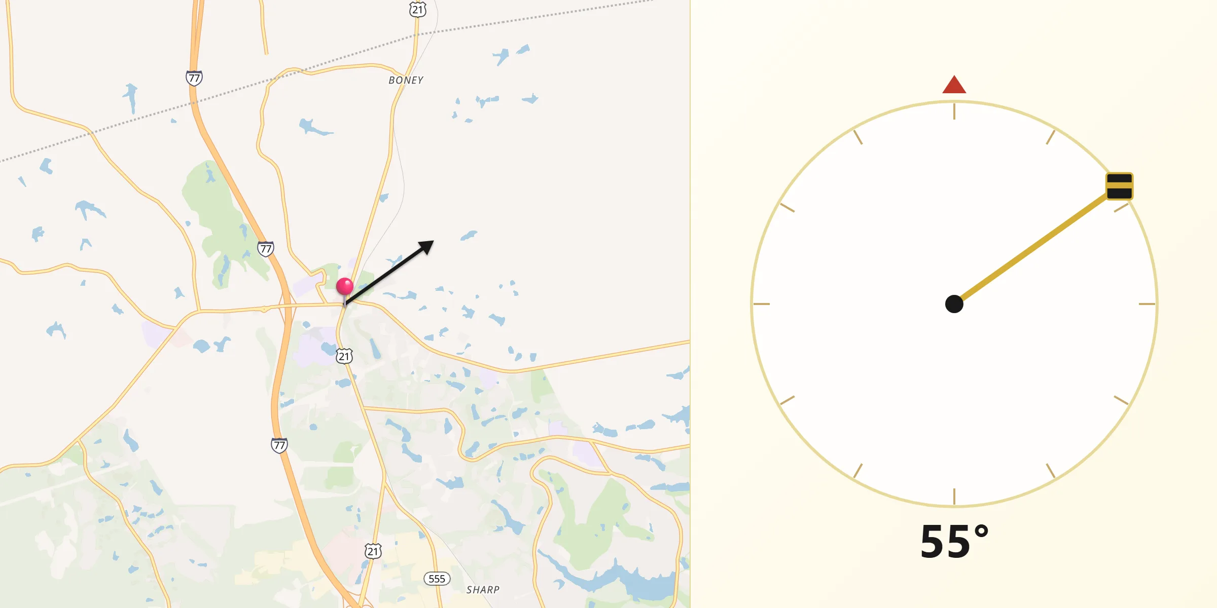 Qibla Direction from Blythewood