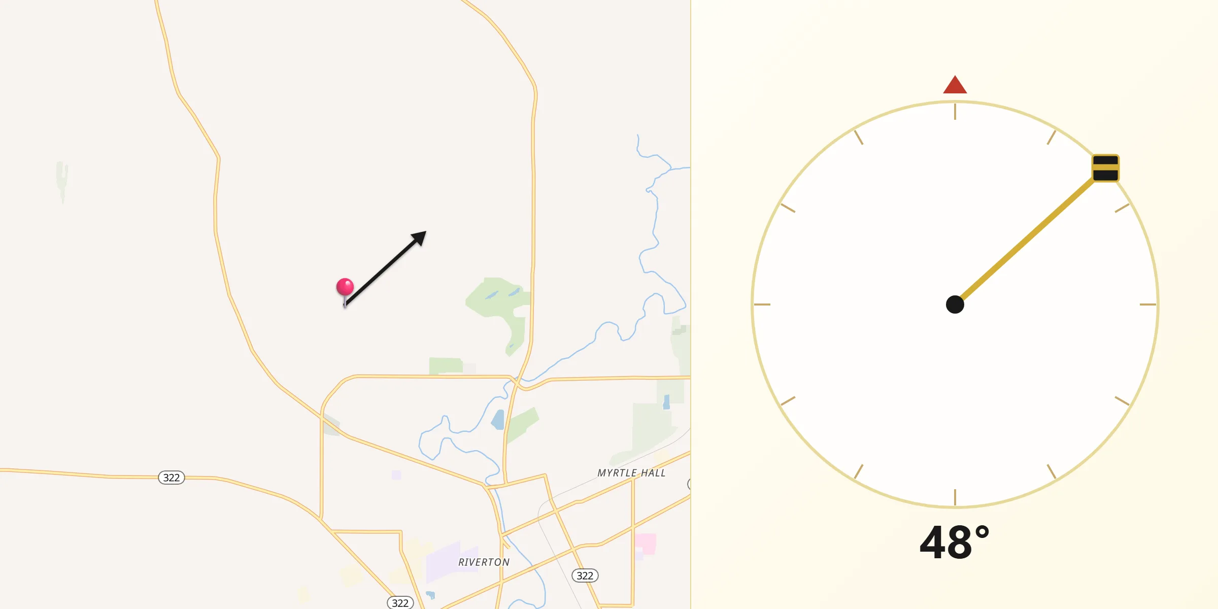 Qibla Direction from Coahoma