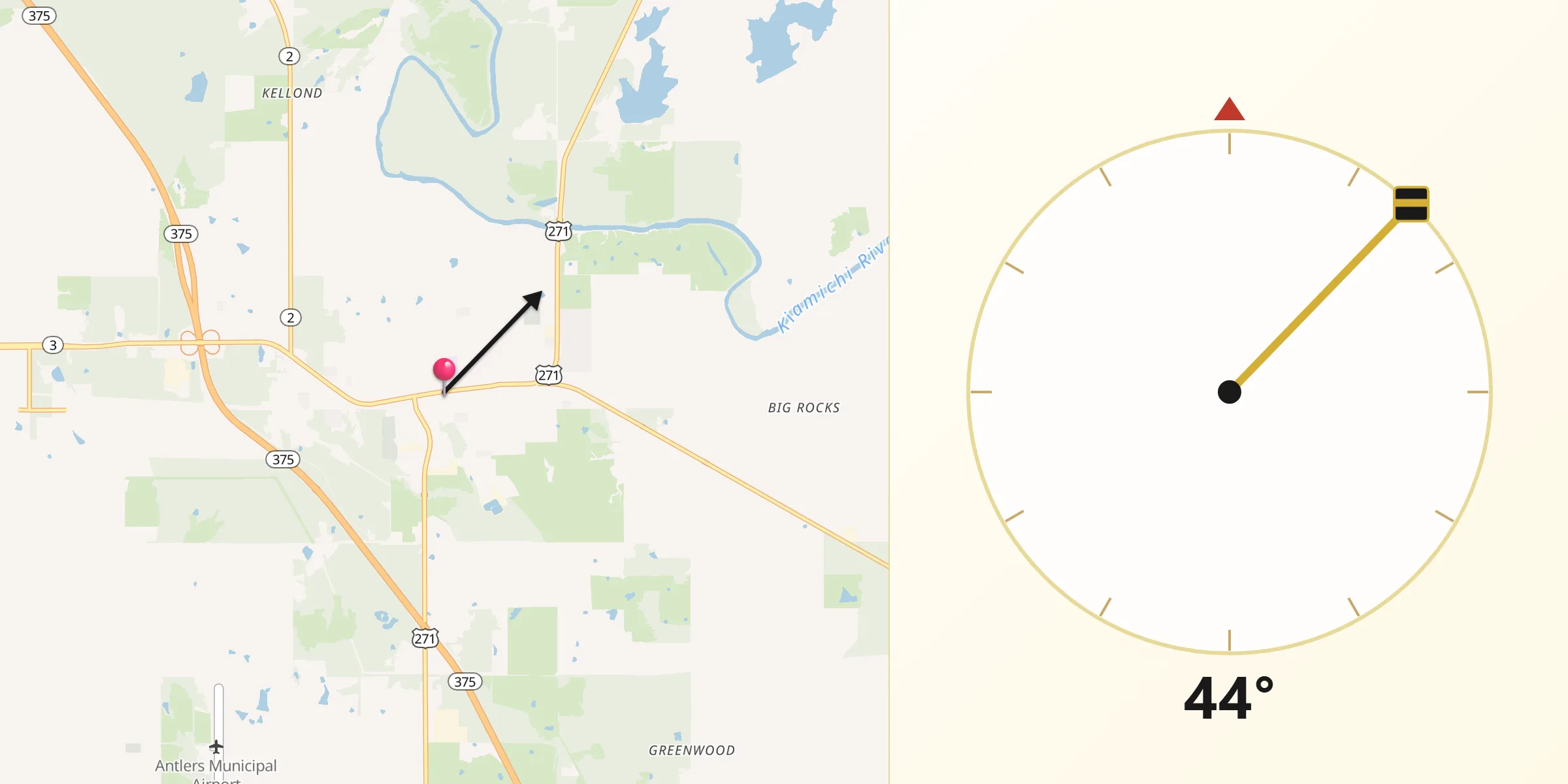 Qibla Direction from Antlers