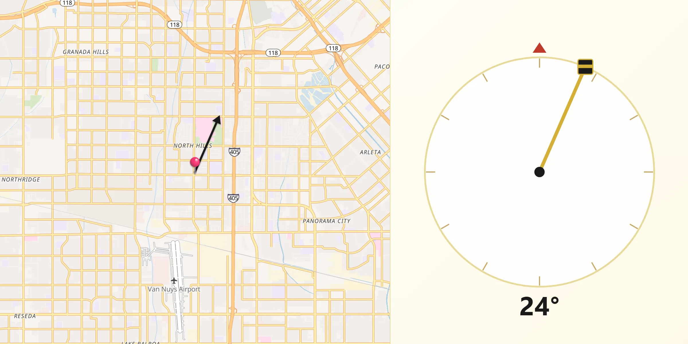 Qibla Direction from North Hills
