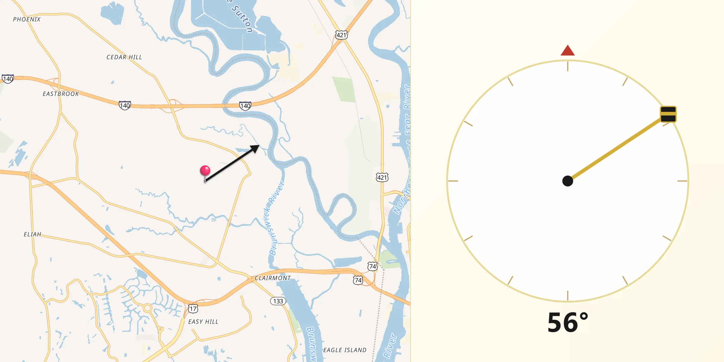 Qibla Direction from Navassa