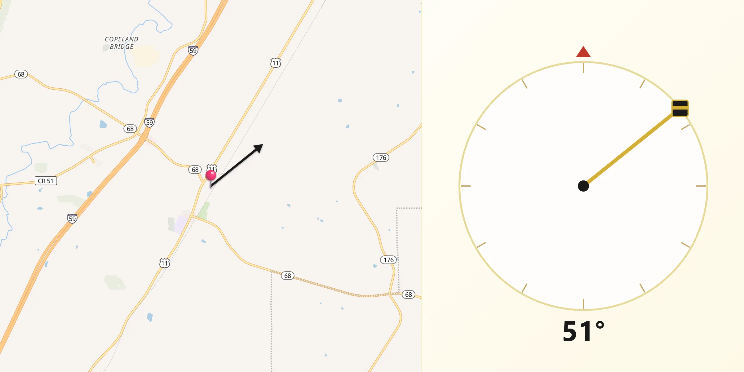Qibla Direction from Collinsville