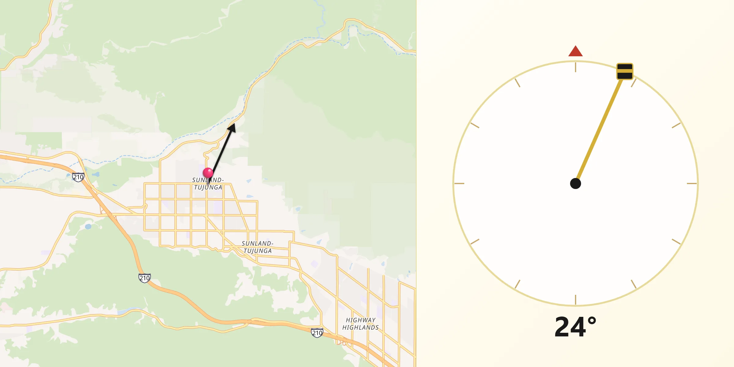 Qibla Direction from Sunland