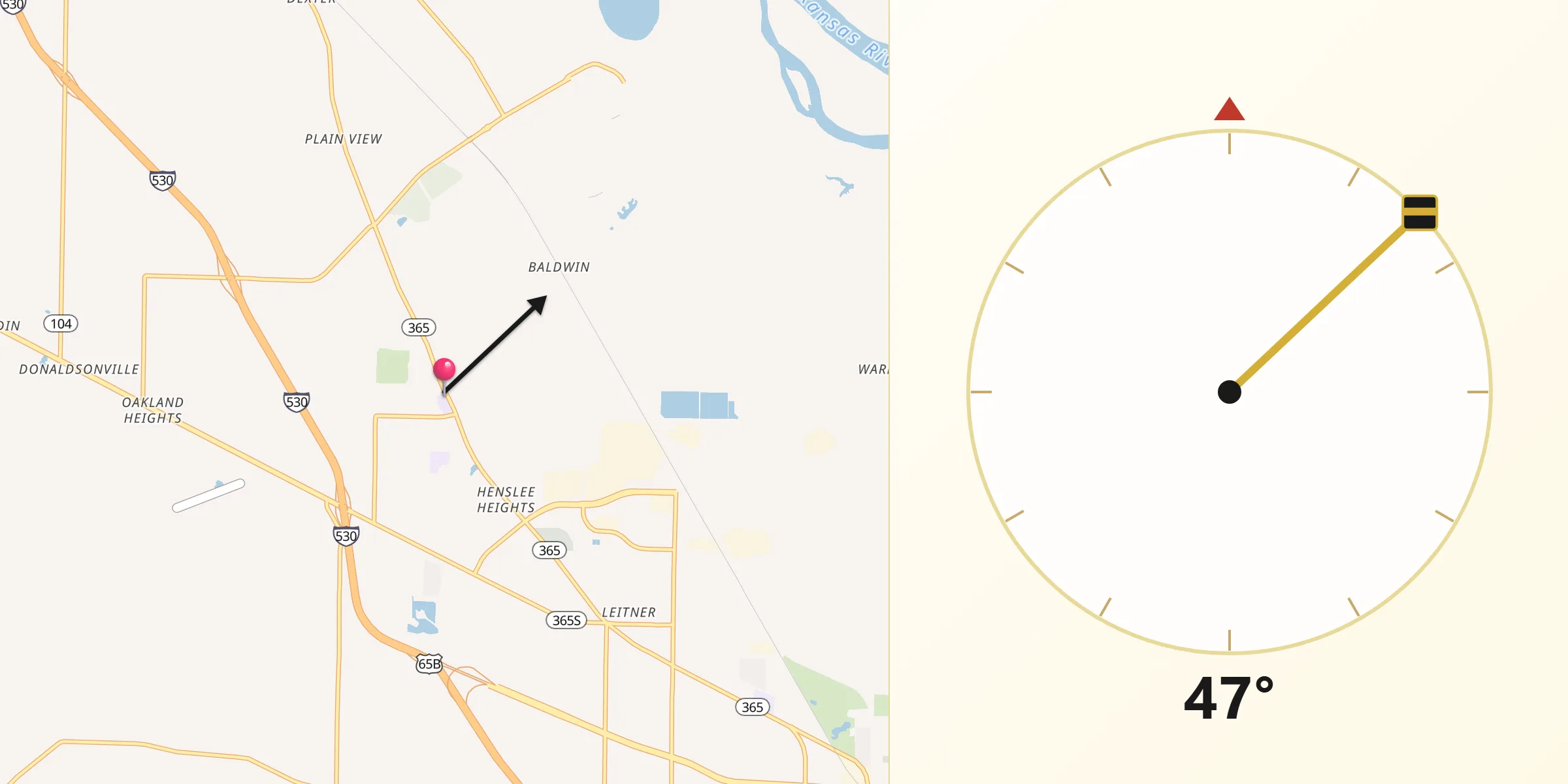Qibla Direction from White Hall