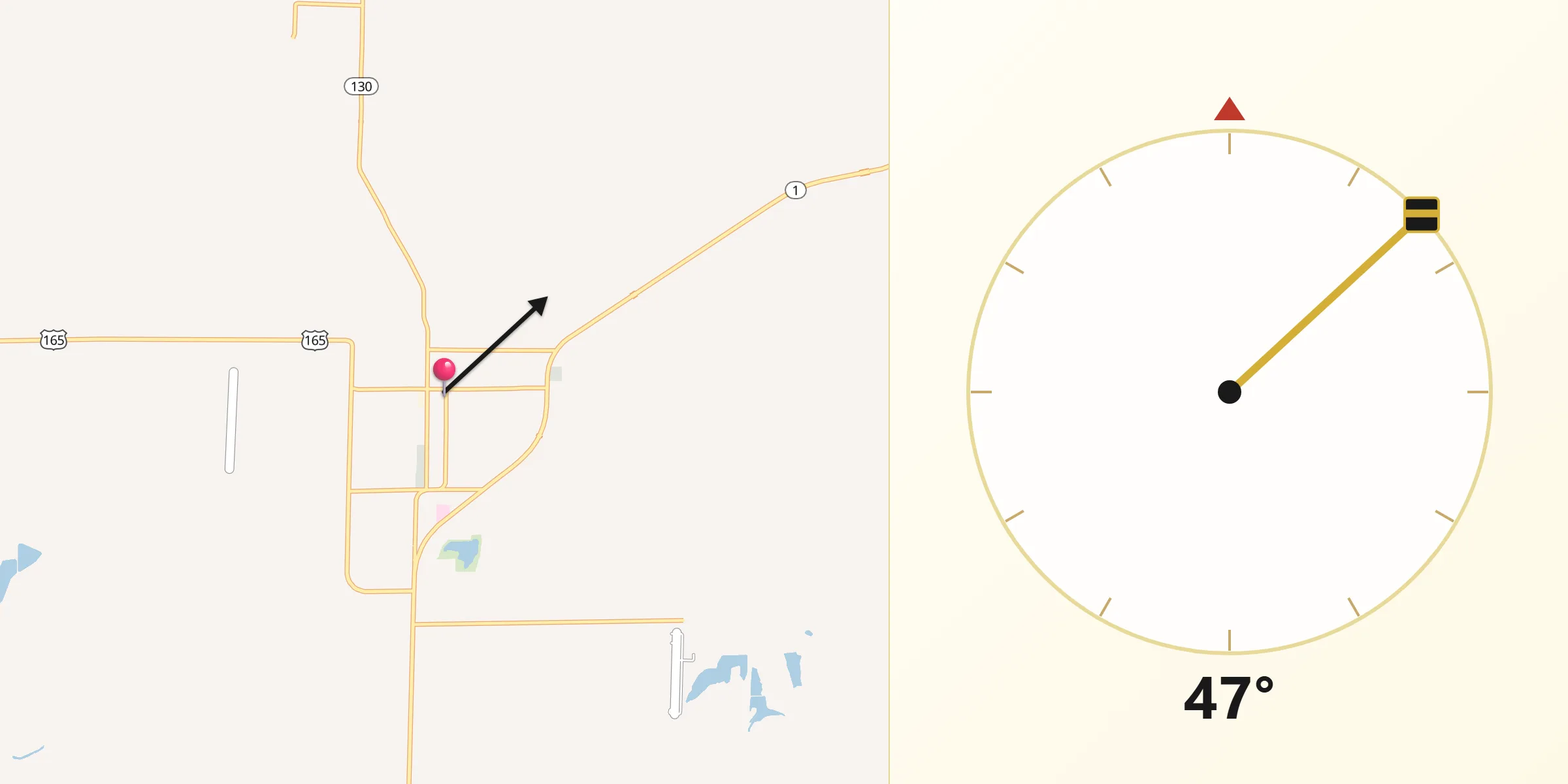 Qibla Direction from De Witt