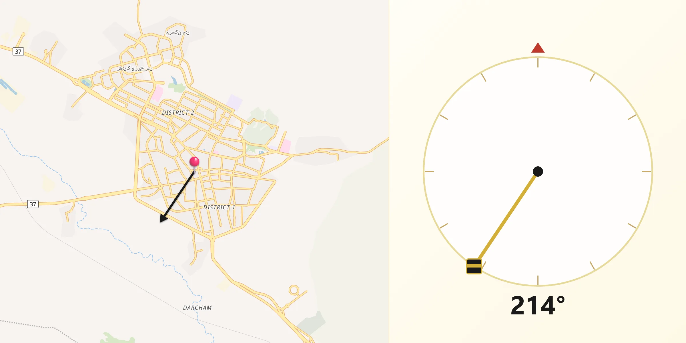 اتجاه القبلة من ملاير