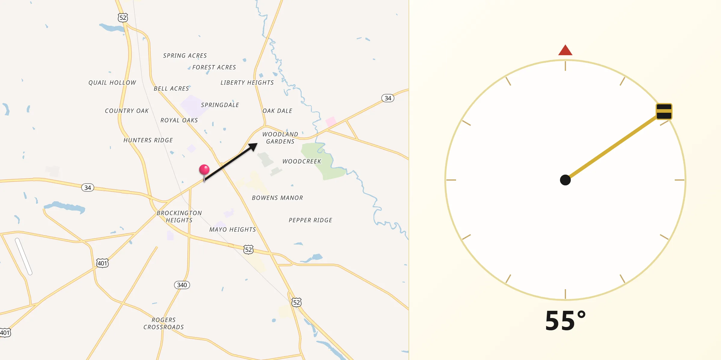 Qibla Direction from Darlington