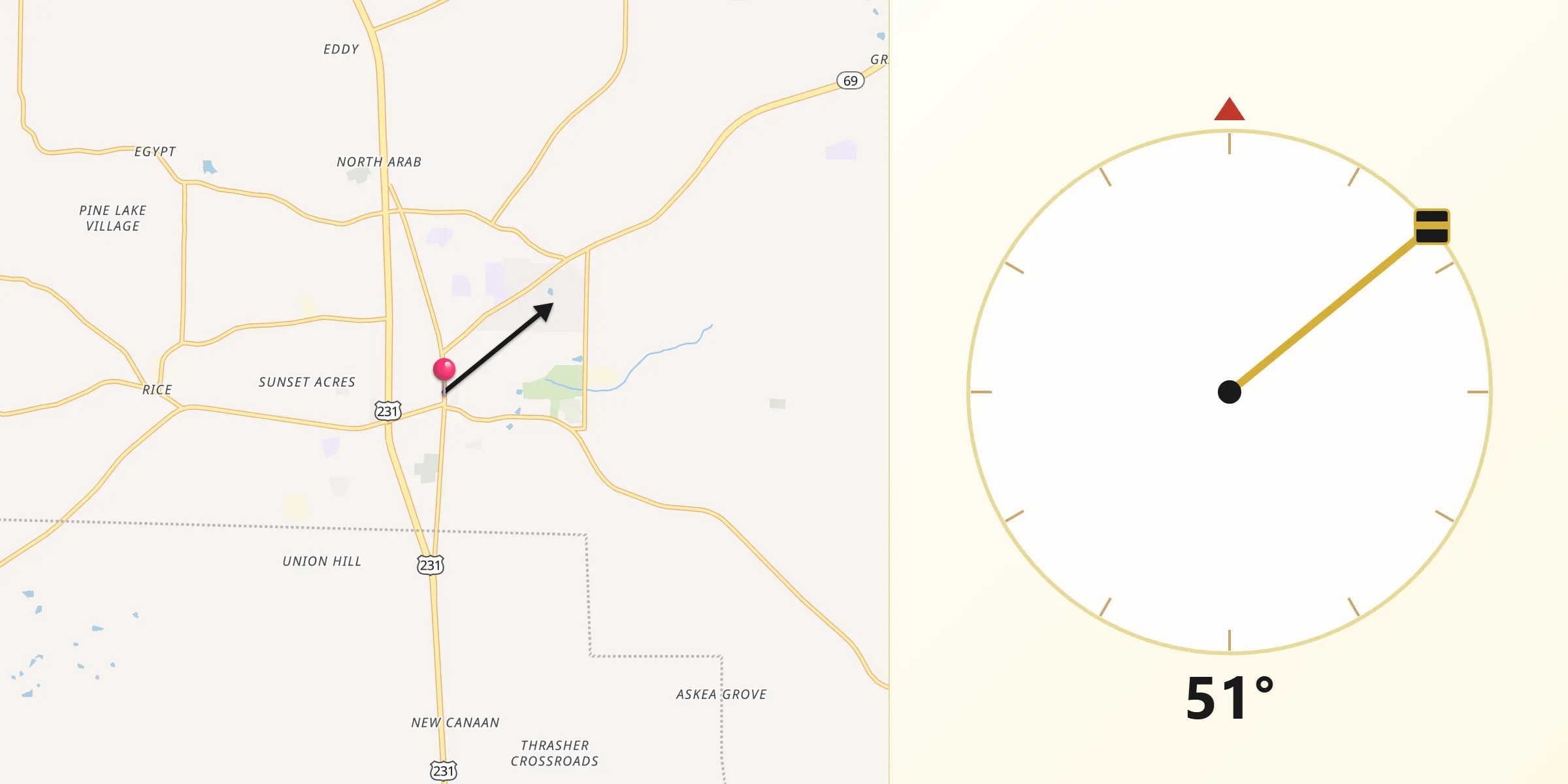 Qibla Direction from Arab