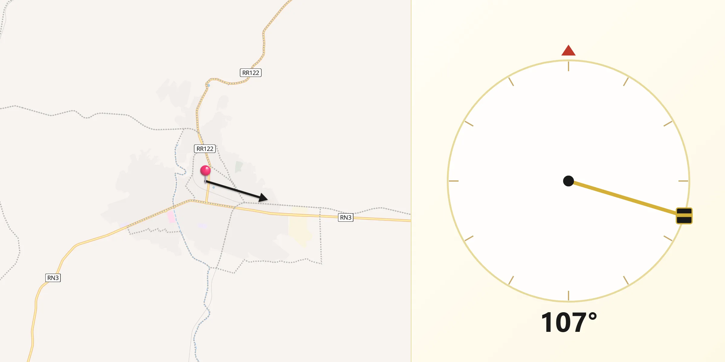 Direction vers la Qibla depuis Metlaoui