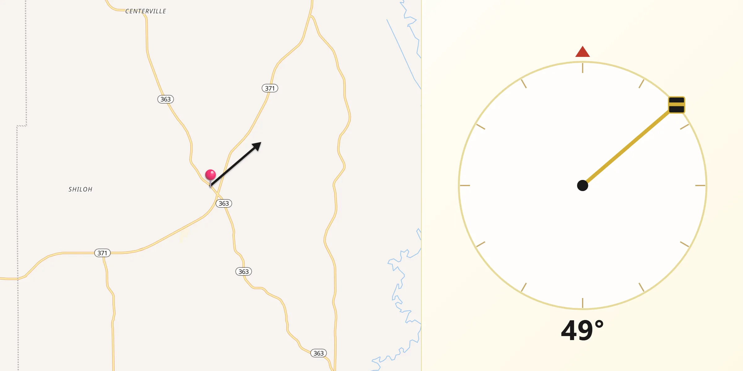 Qibla Direction from Mantachie