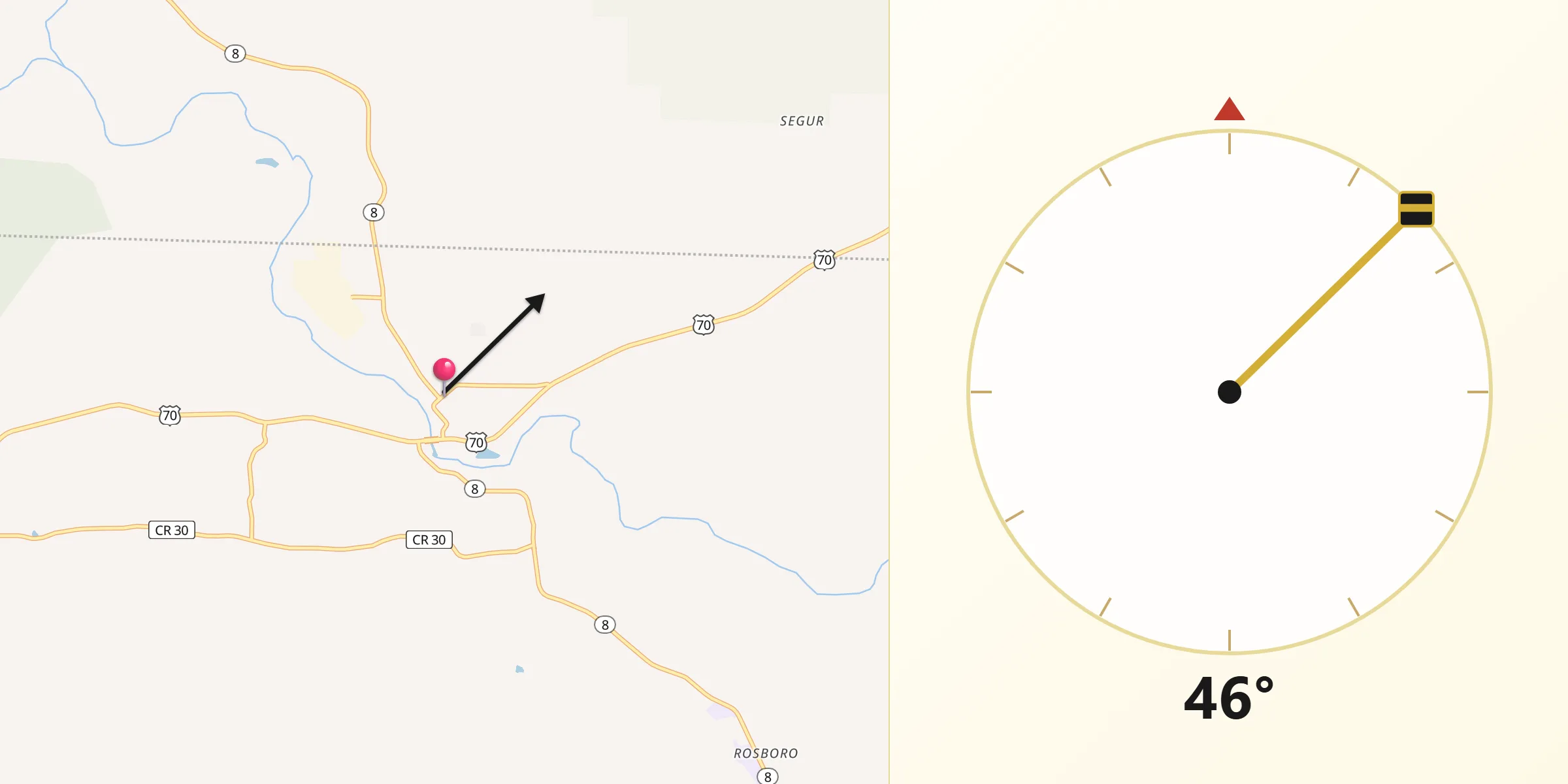 Qibla Direction from Glenwood