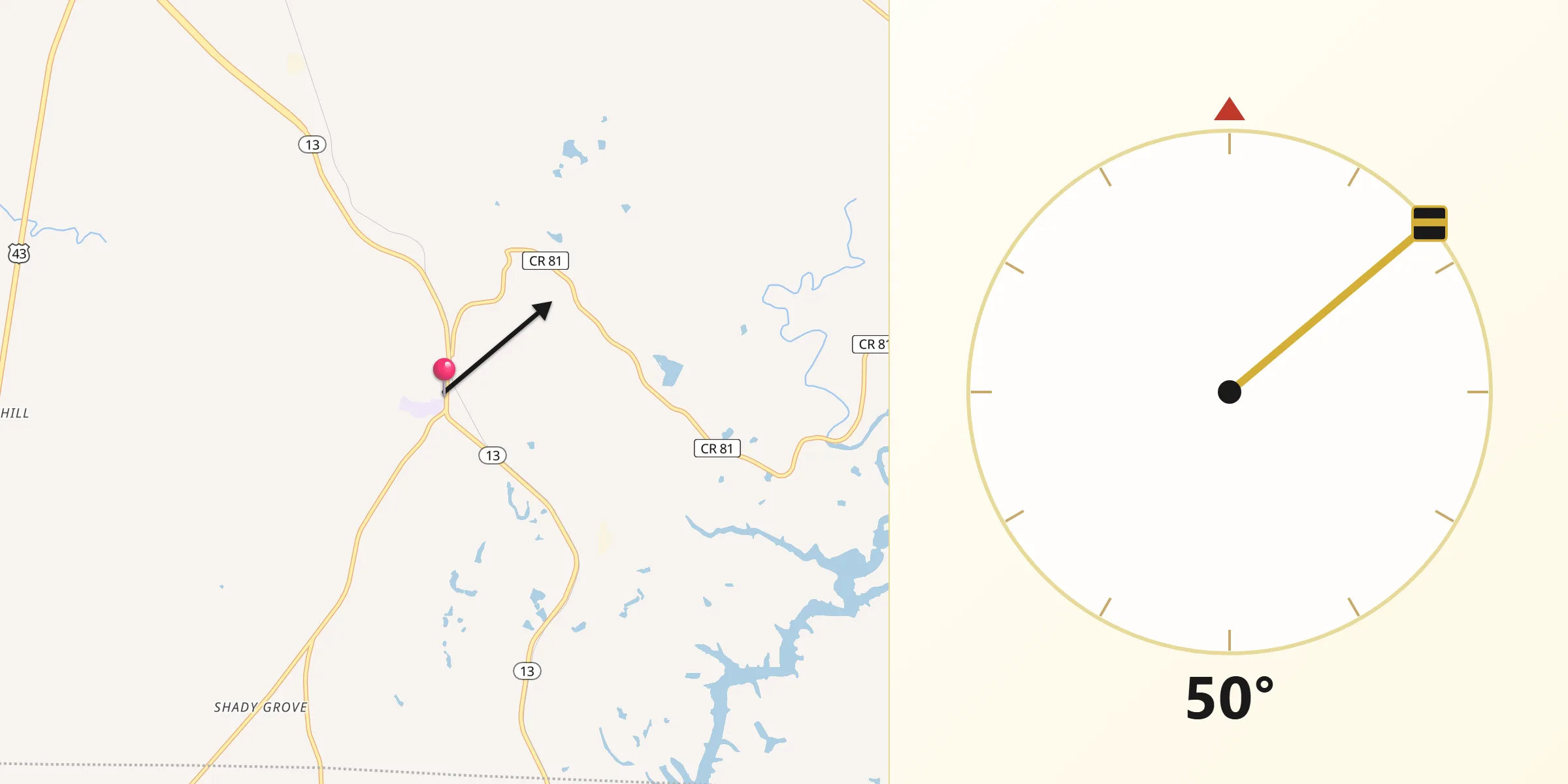 Qibla Direction from Phil Campbell