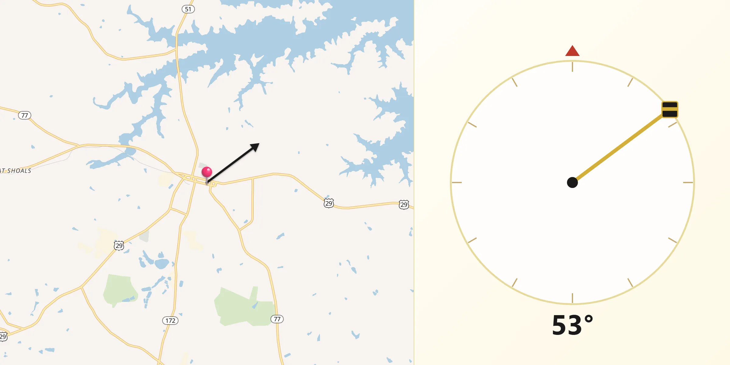 Qibla Direction from Hartwell