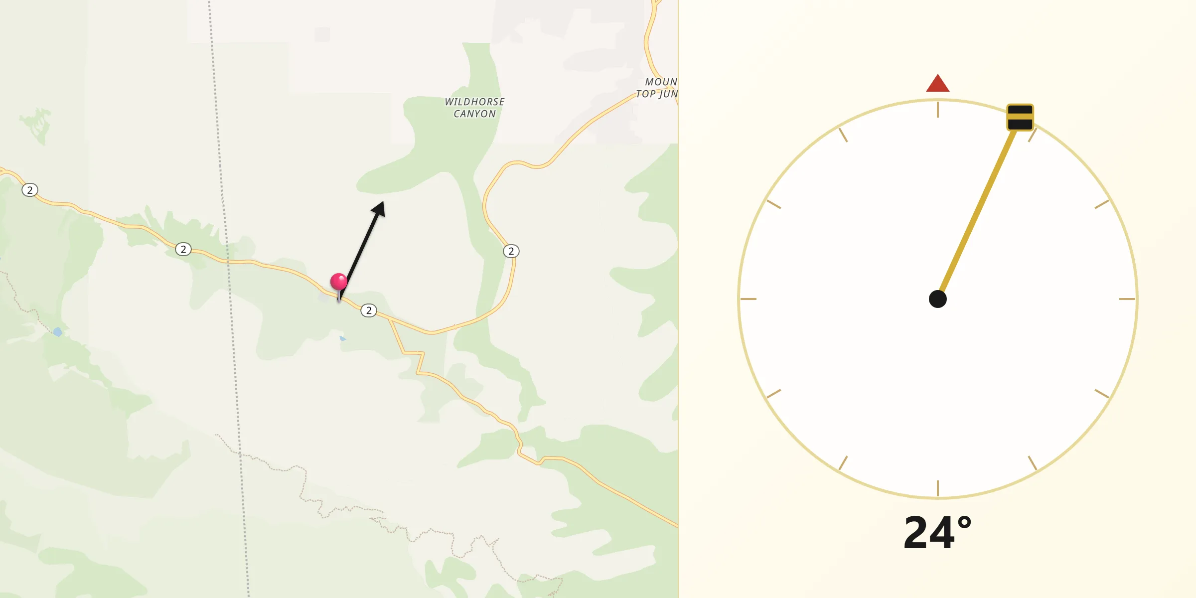 Qibla Direction from Wrightwood