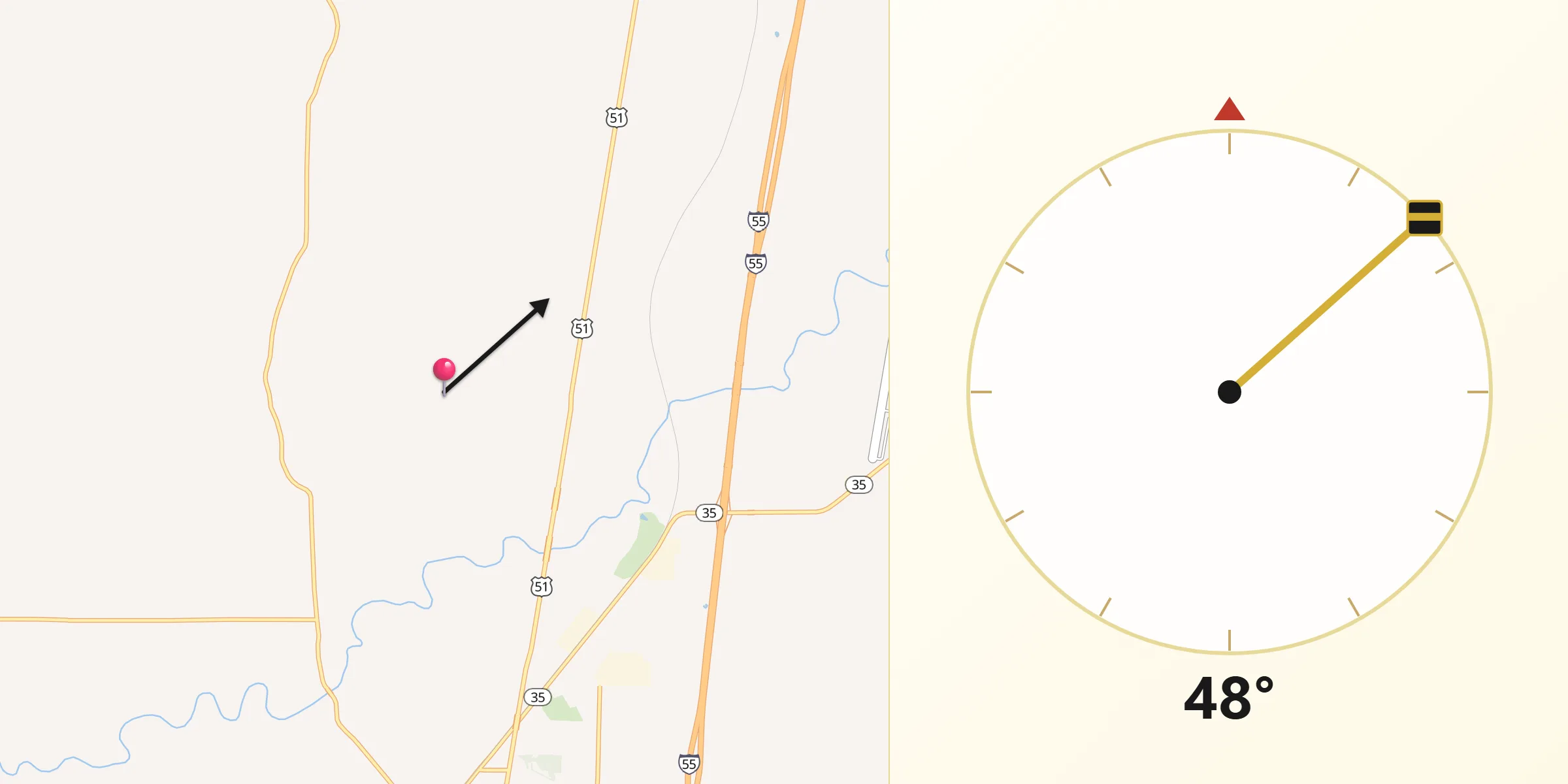 Qibla Direction from Panola