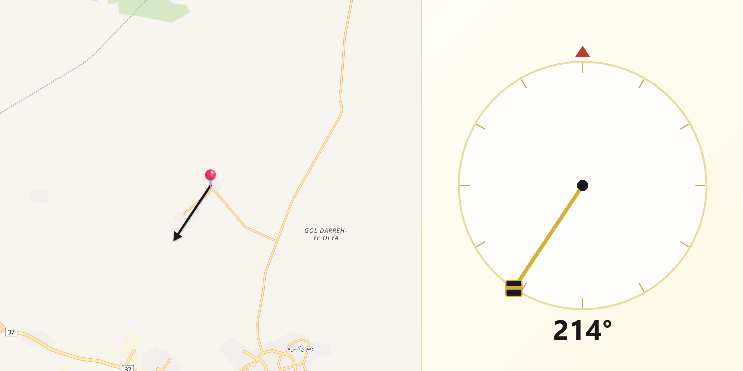 جهت قبله از کلوشجرد