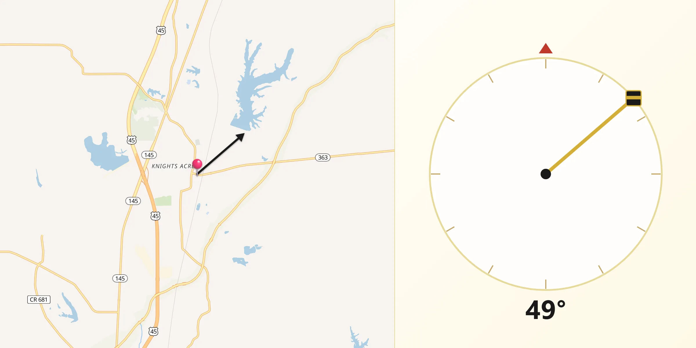 Qibla Direction from Saltillo