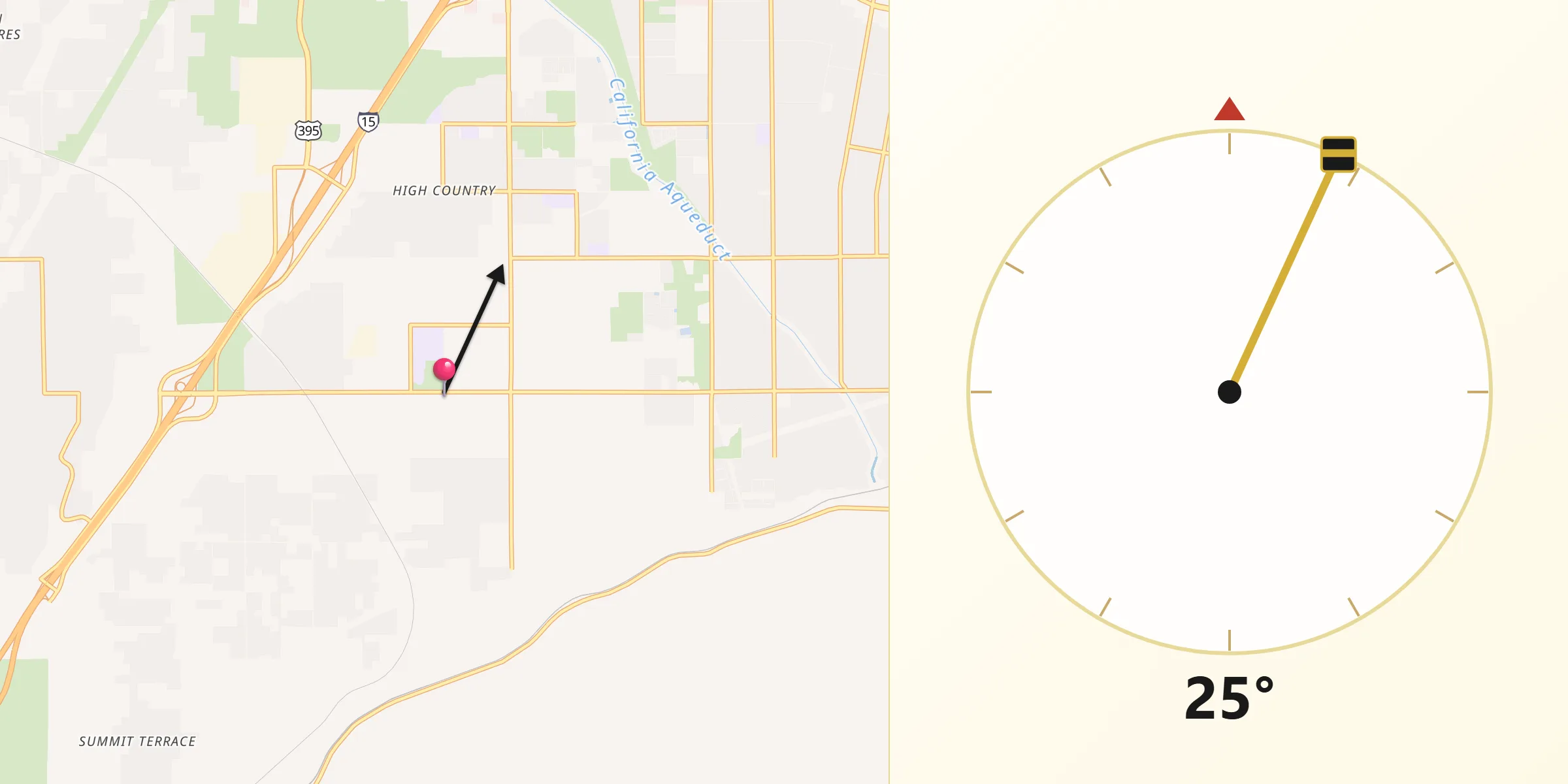 Qibla Direction from Oak Hills
