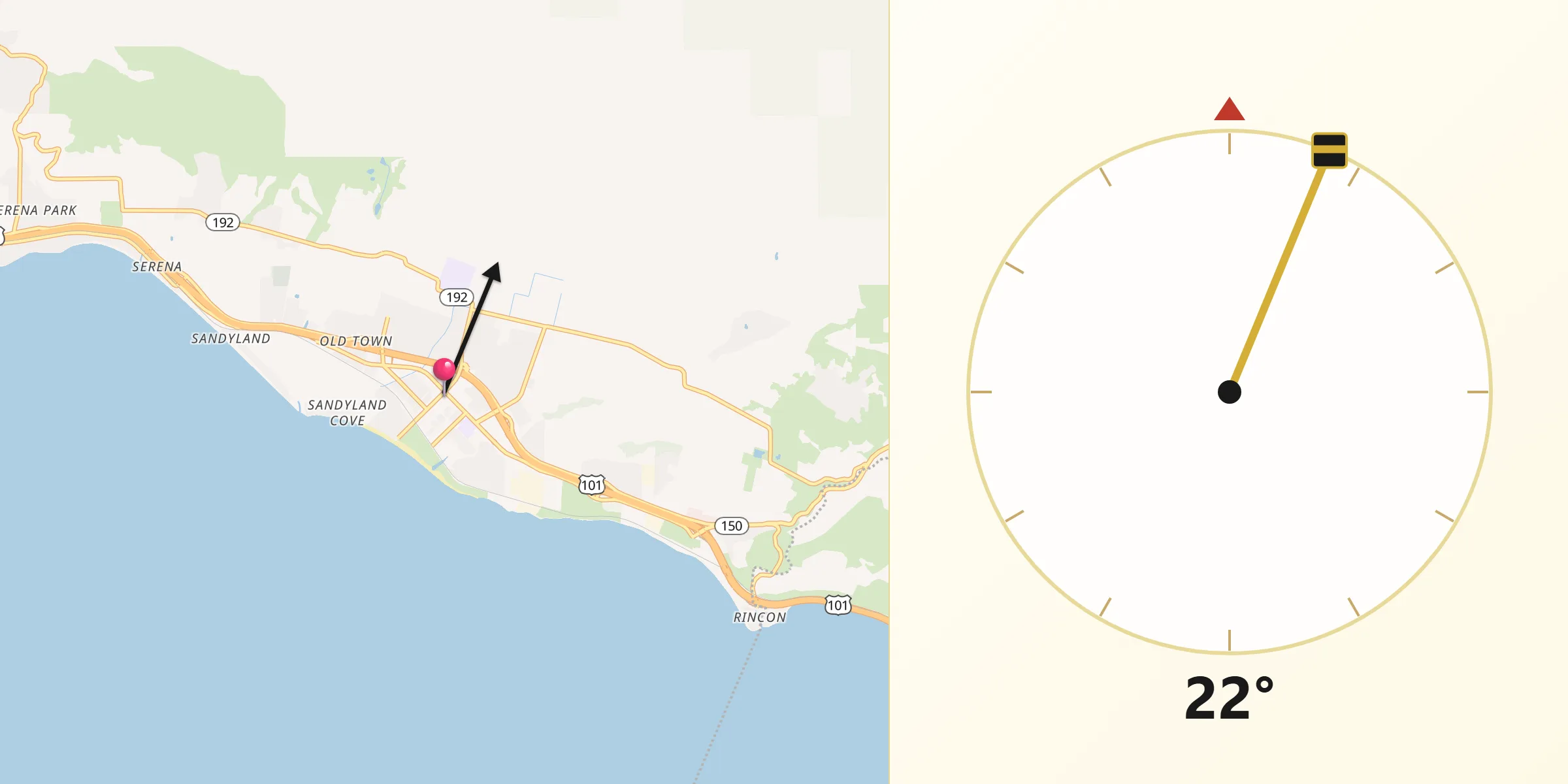 Qibla Direction from Carpinteria