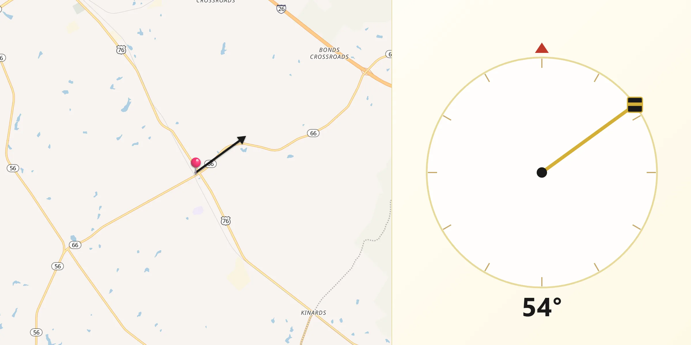Qibla Direction from Joanna