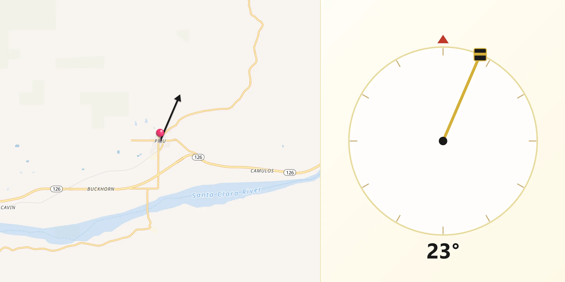 Qibla Direction from Piru