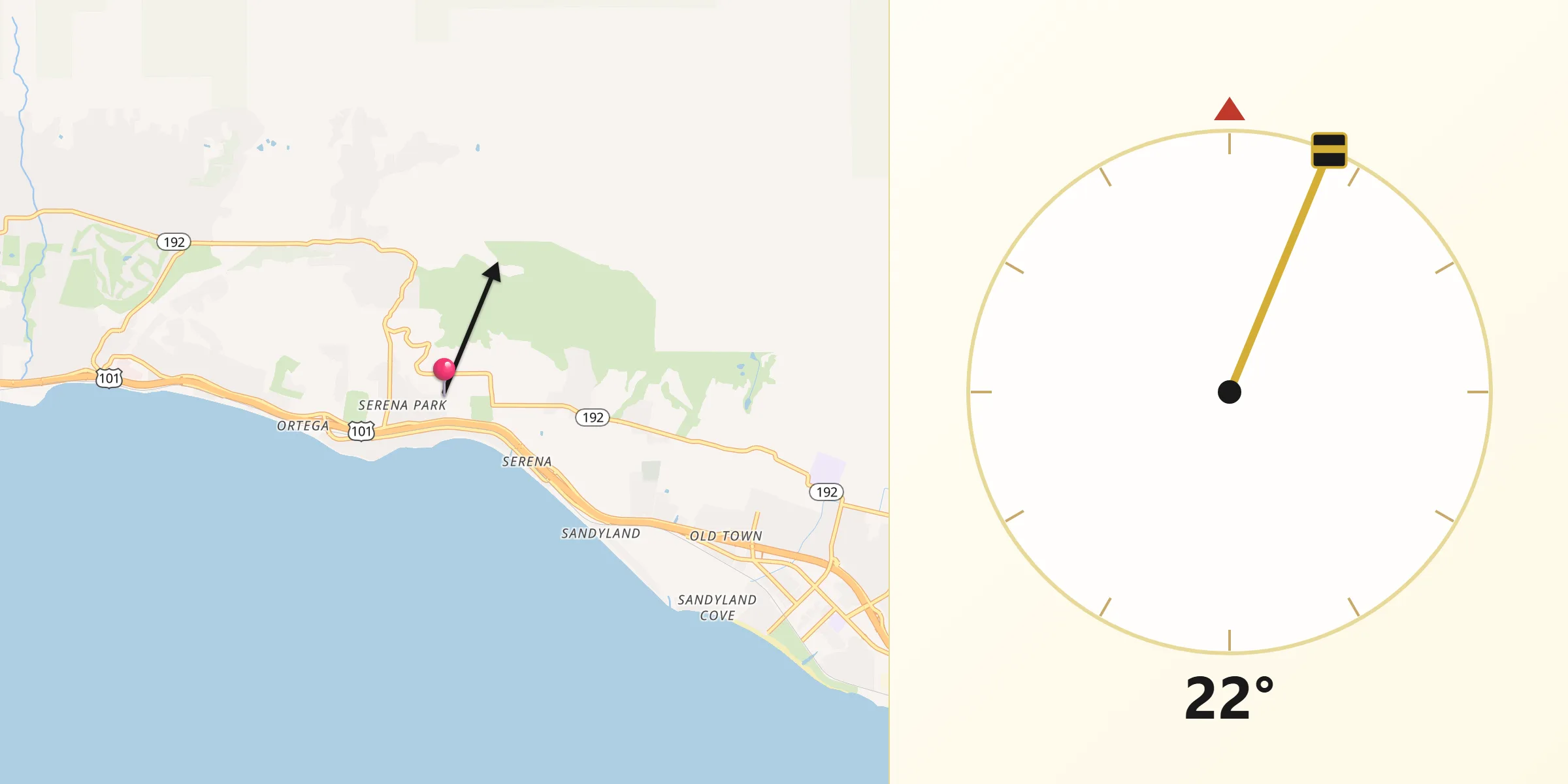 Qibla Direction from Toro Canyon