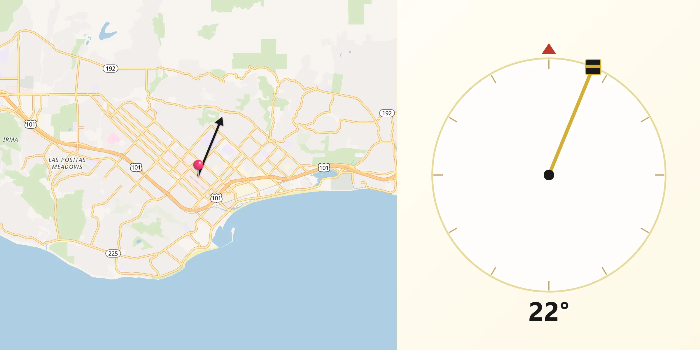 Qibla Direction from Santa Barbara